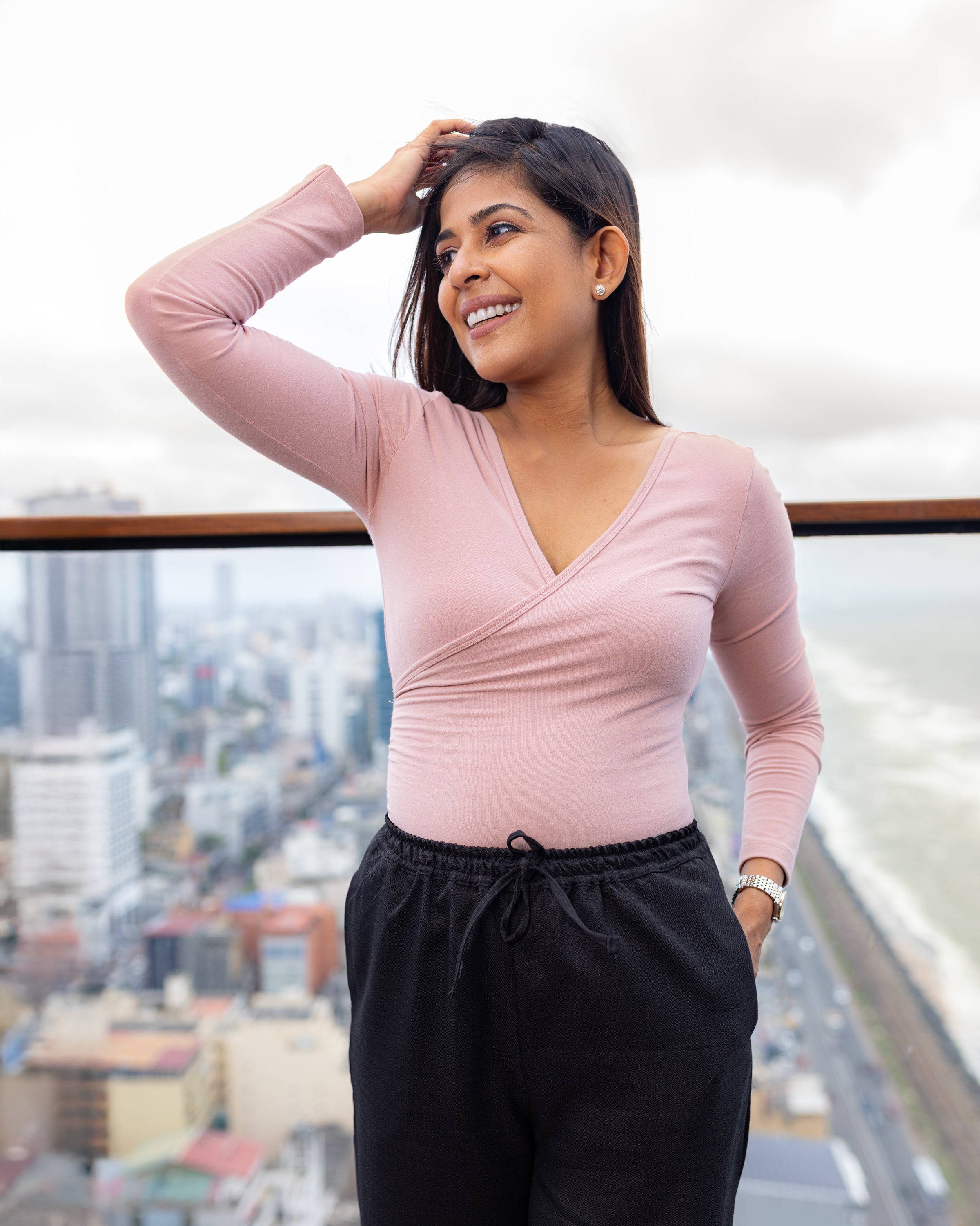 Bonny Pull on Linen Pant - Black