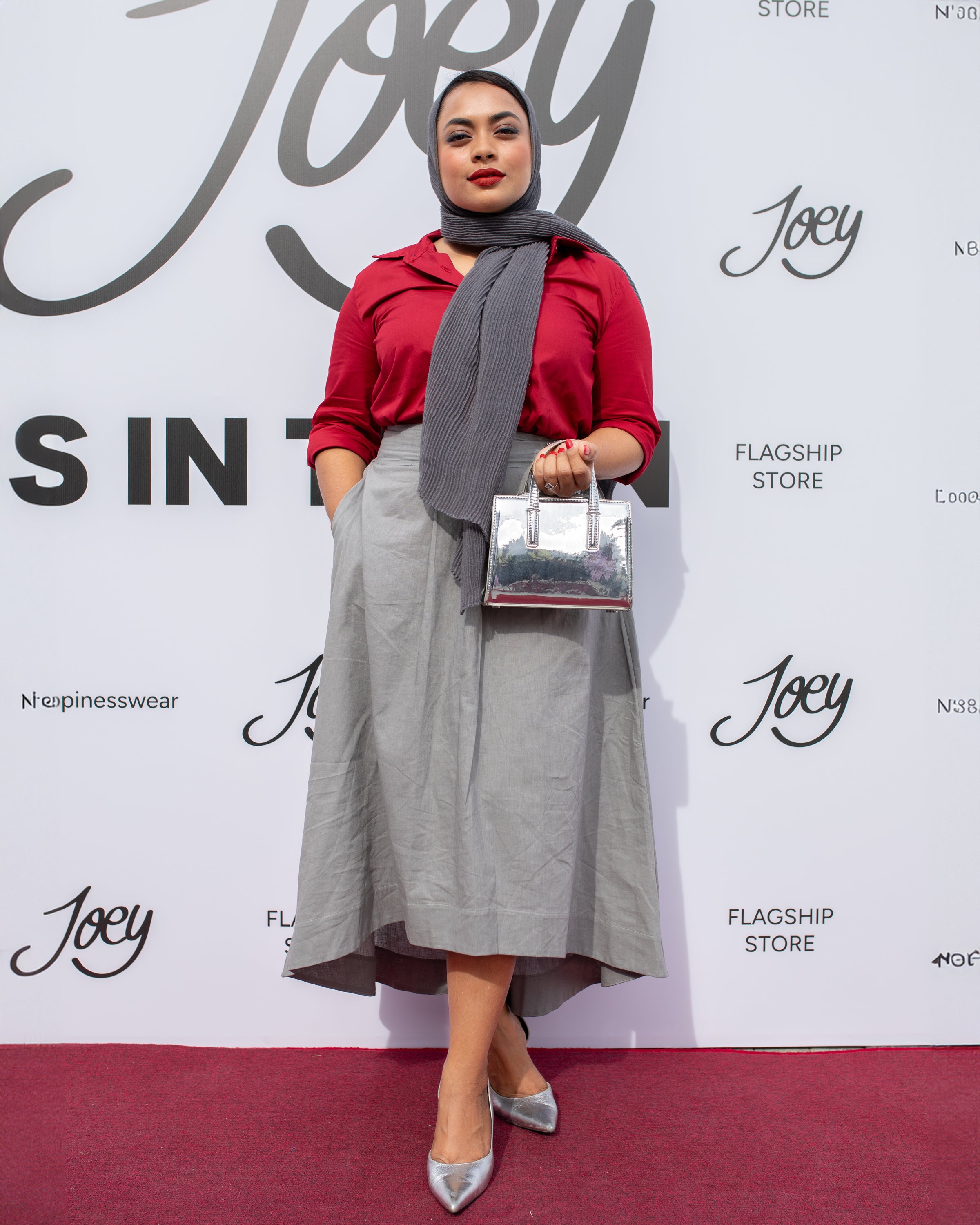 Charlotte Hi Low Skirt -Gray