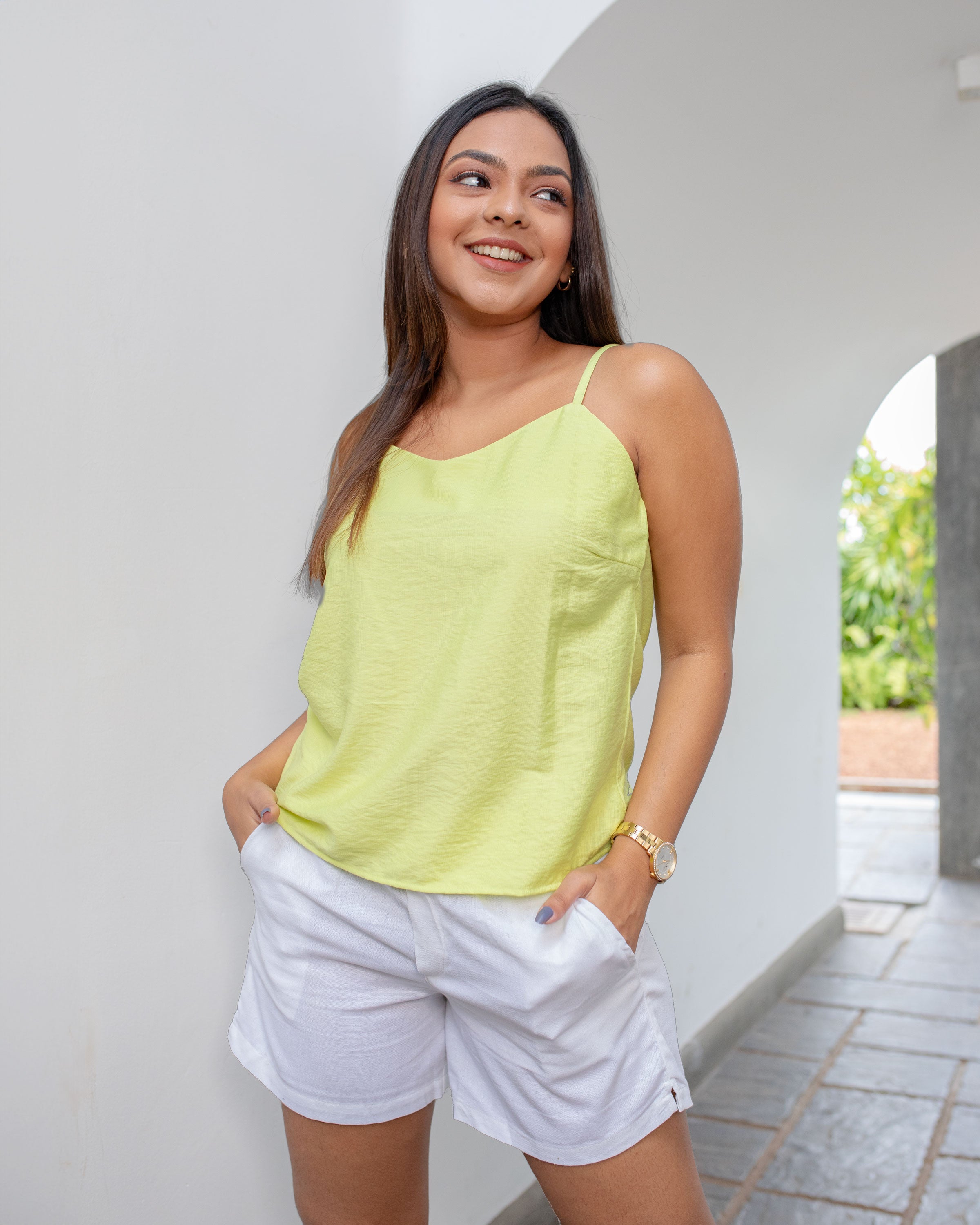 Kiana Strappy Top -Lemon