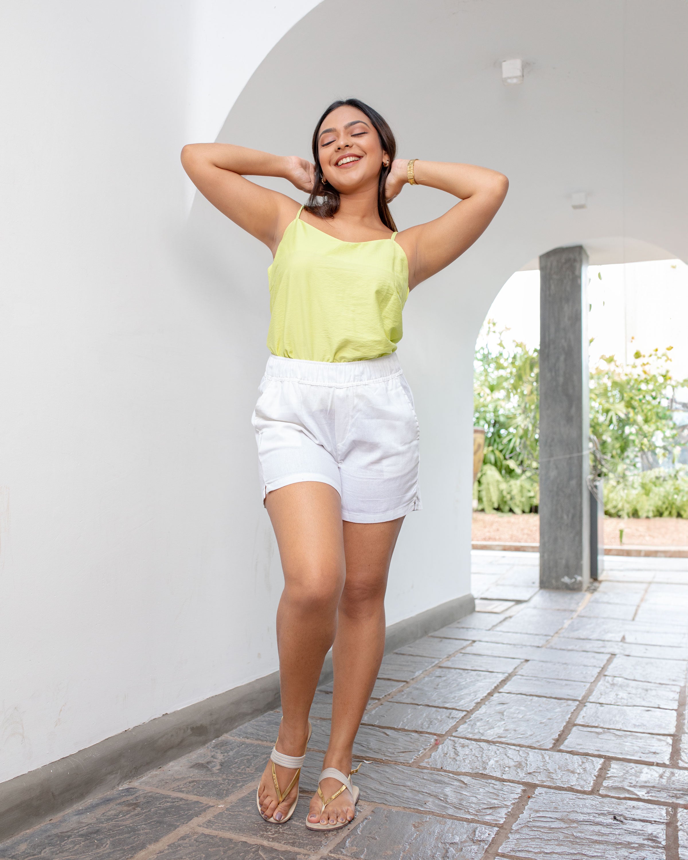 Kiana Strappy Top -Lemon