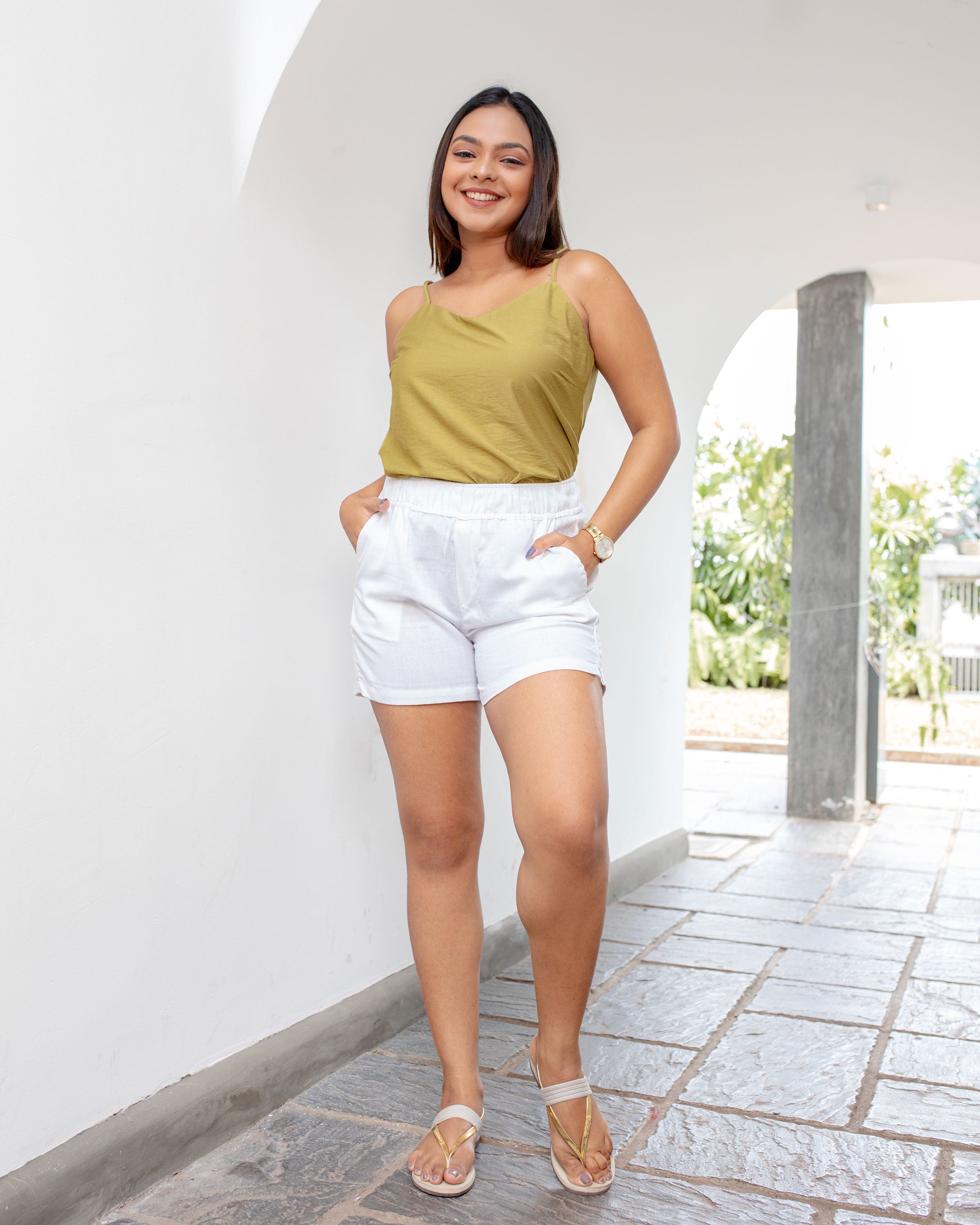 Kiana Strappy Top -Olive