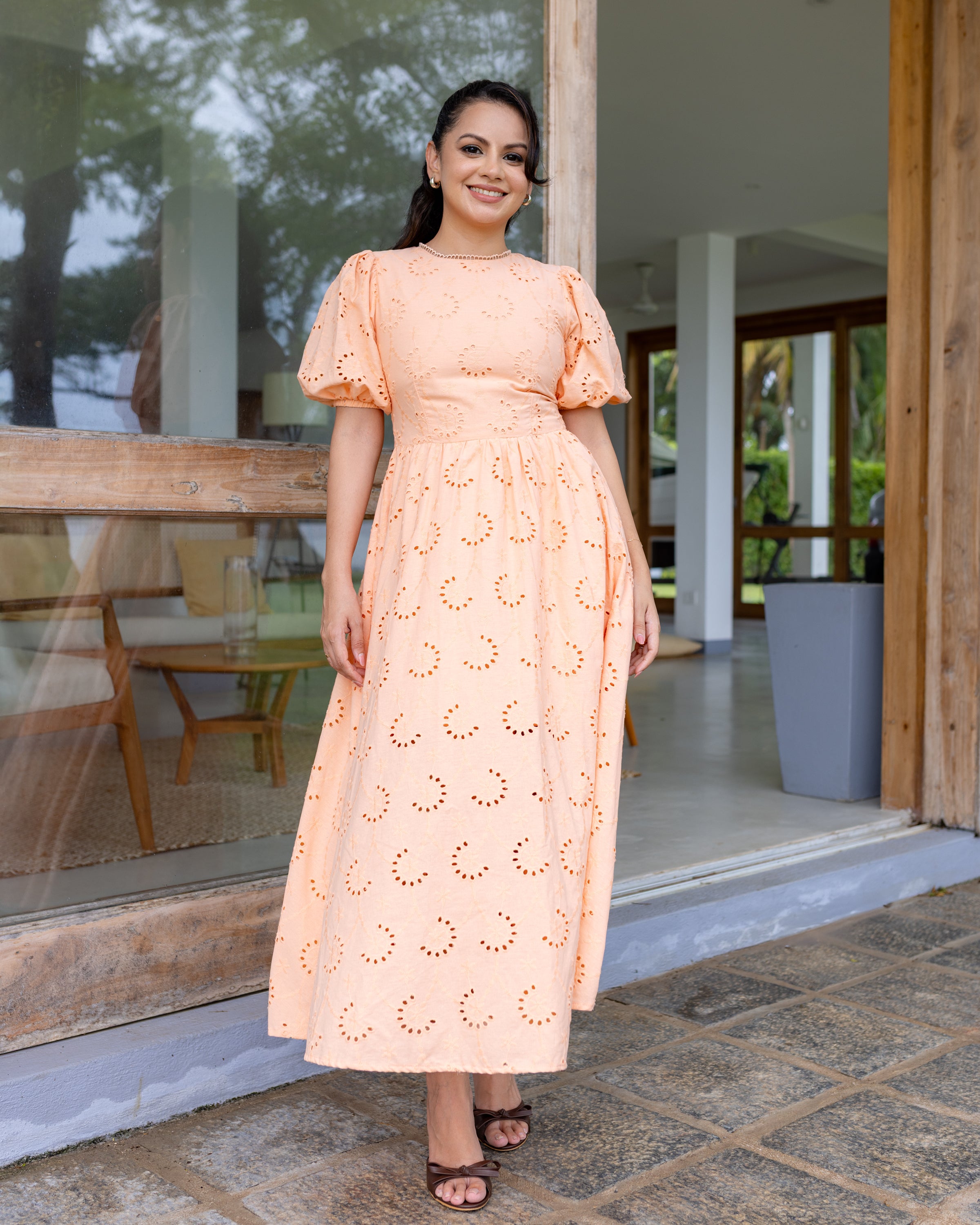 Touch of Love Cutlawn Dress - Peach