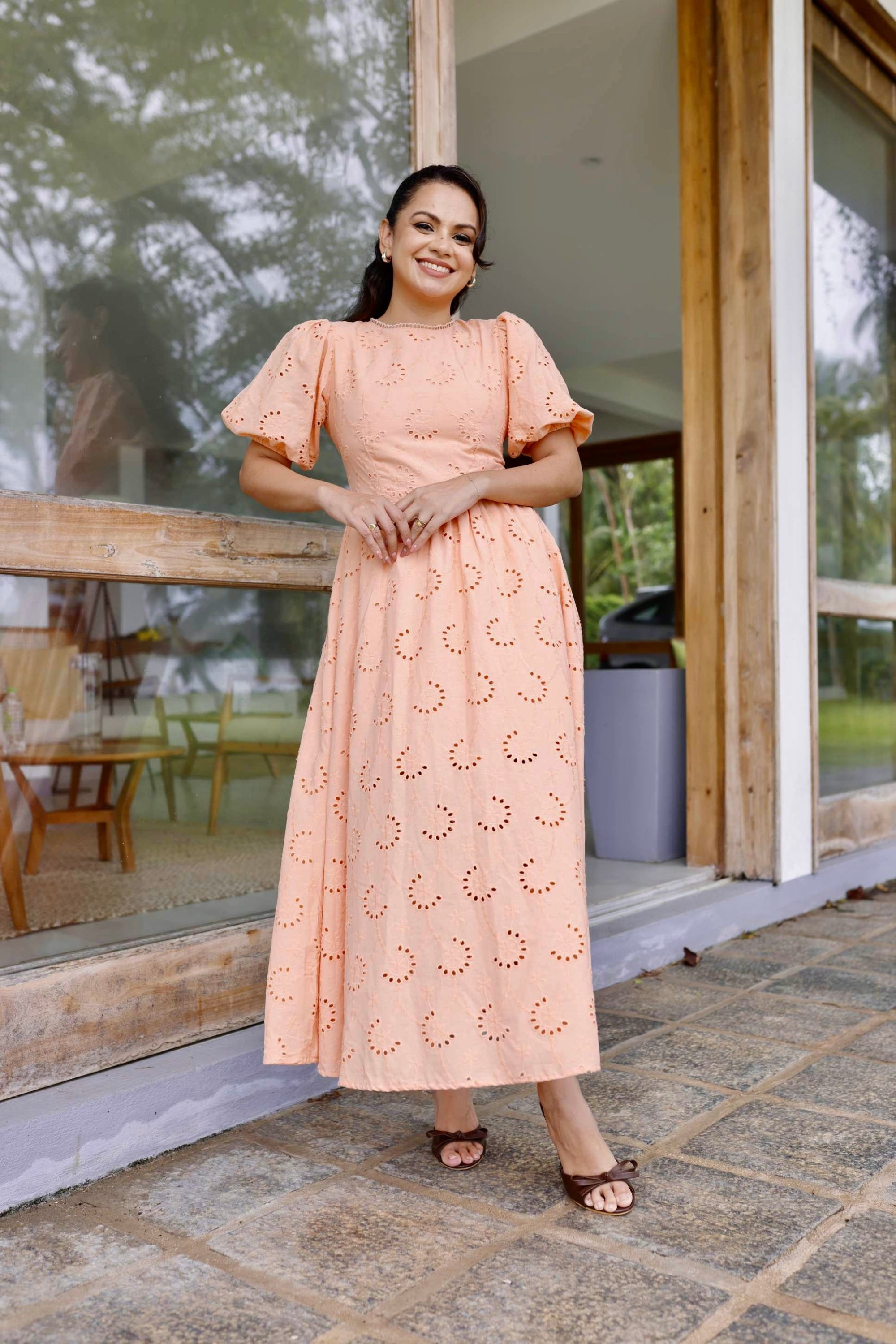Touch of Love Cutlawn Dress - Peach