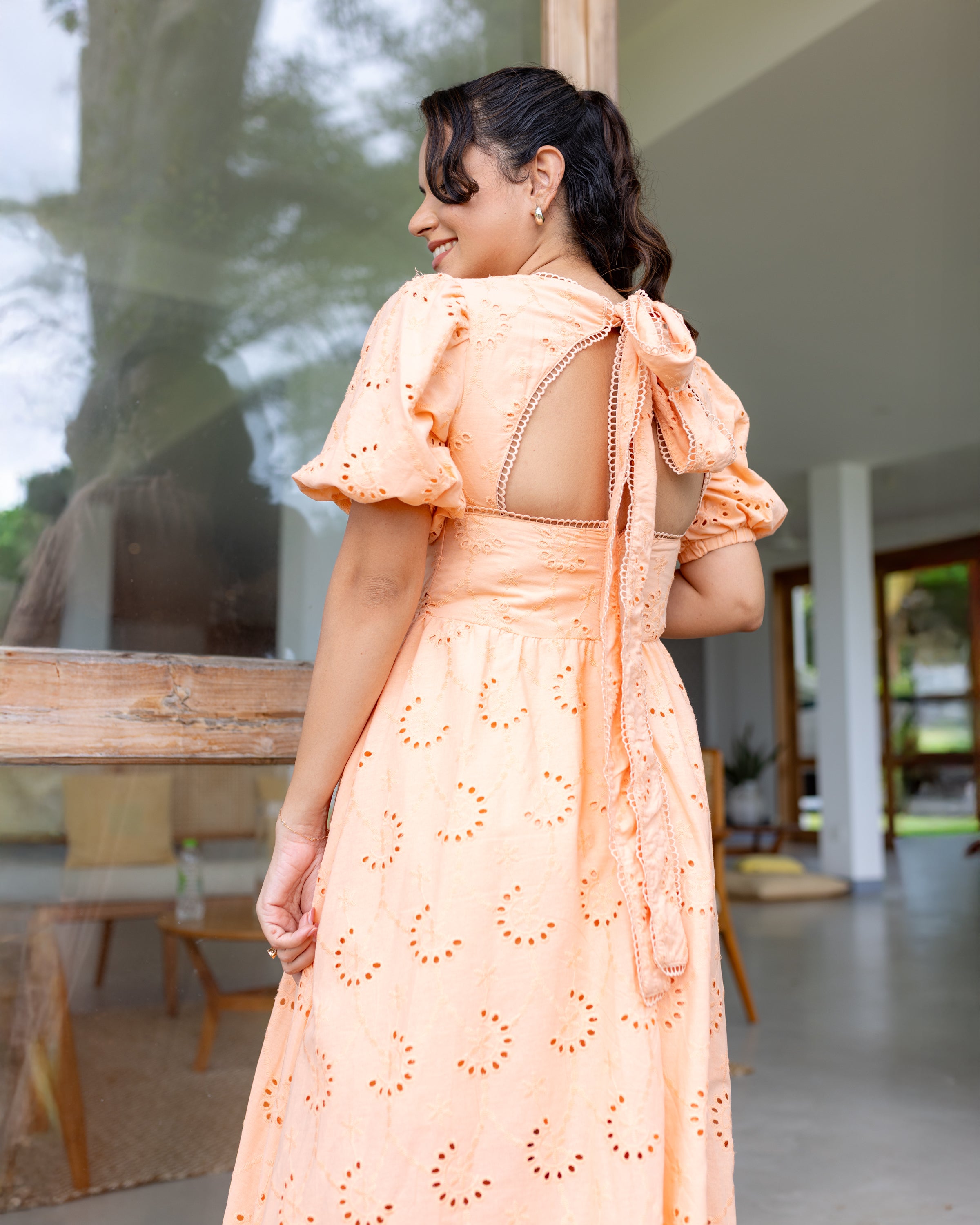 Touch of Love Cutlawn Dress - Peach