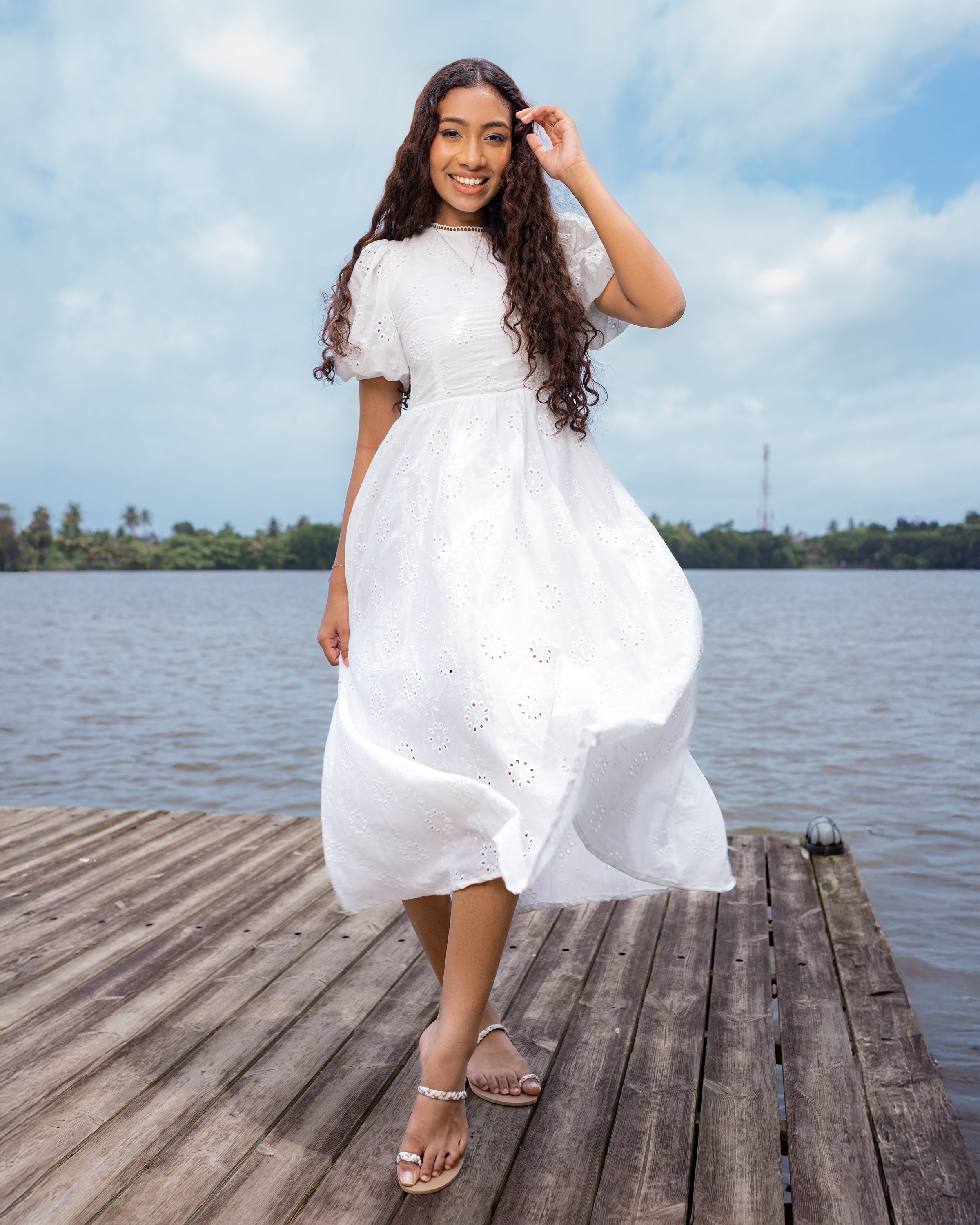 Touch of Love Cutlawn Dress - White