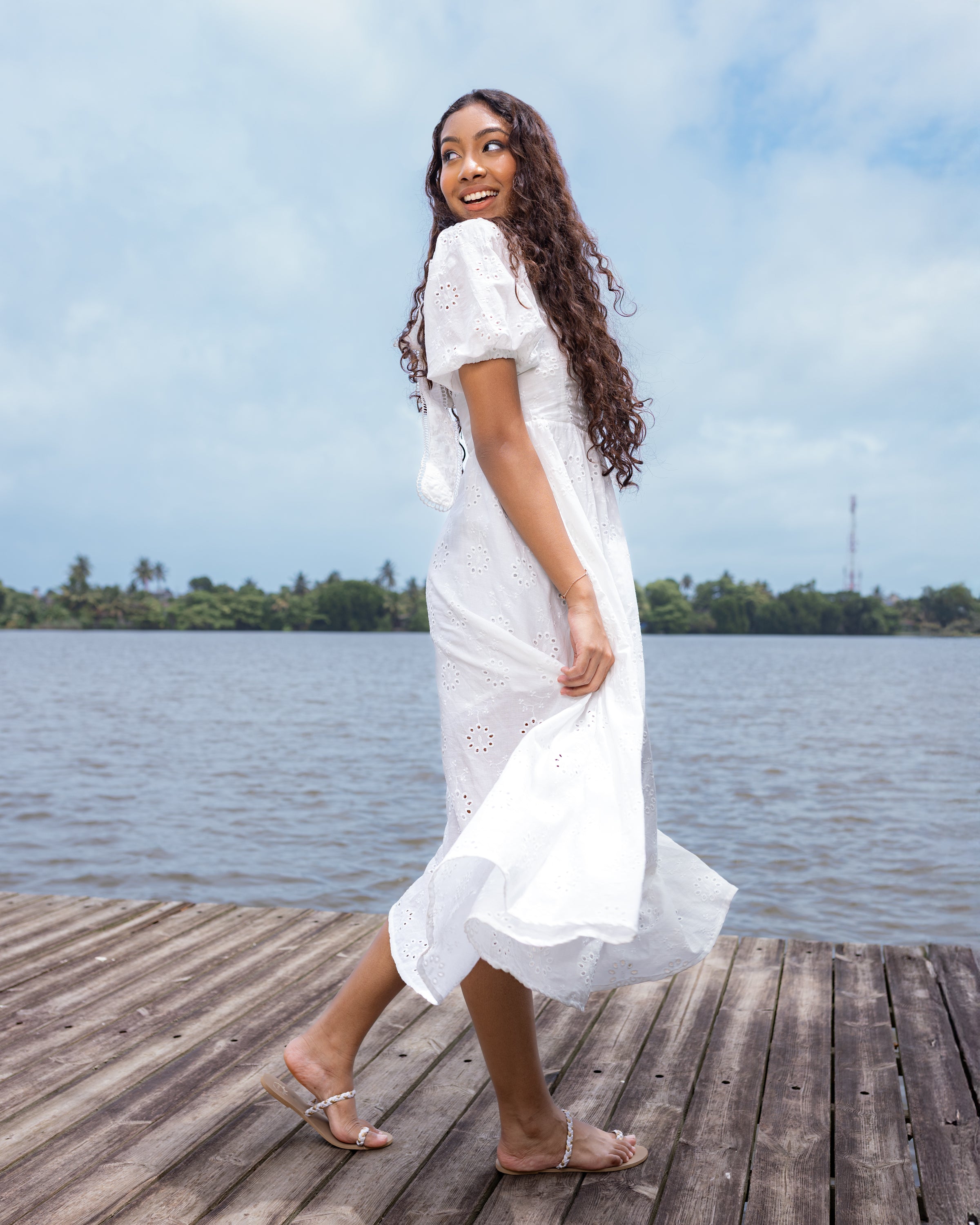 Touch of Love Cutlawn Dress - White