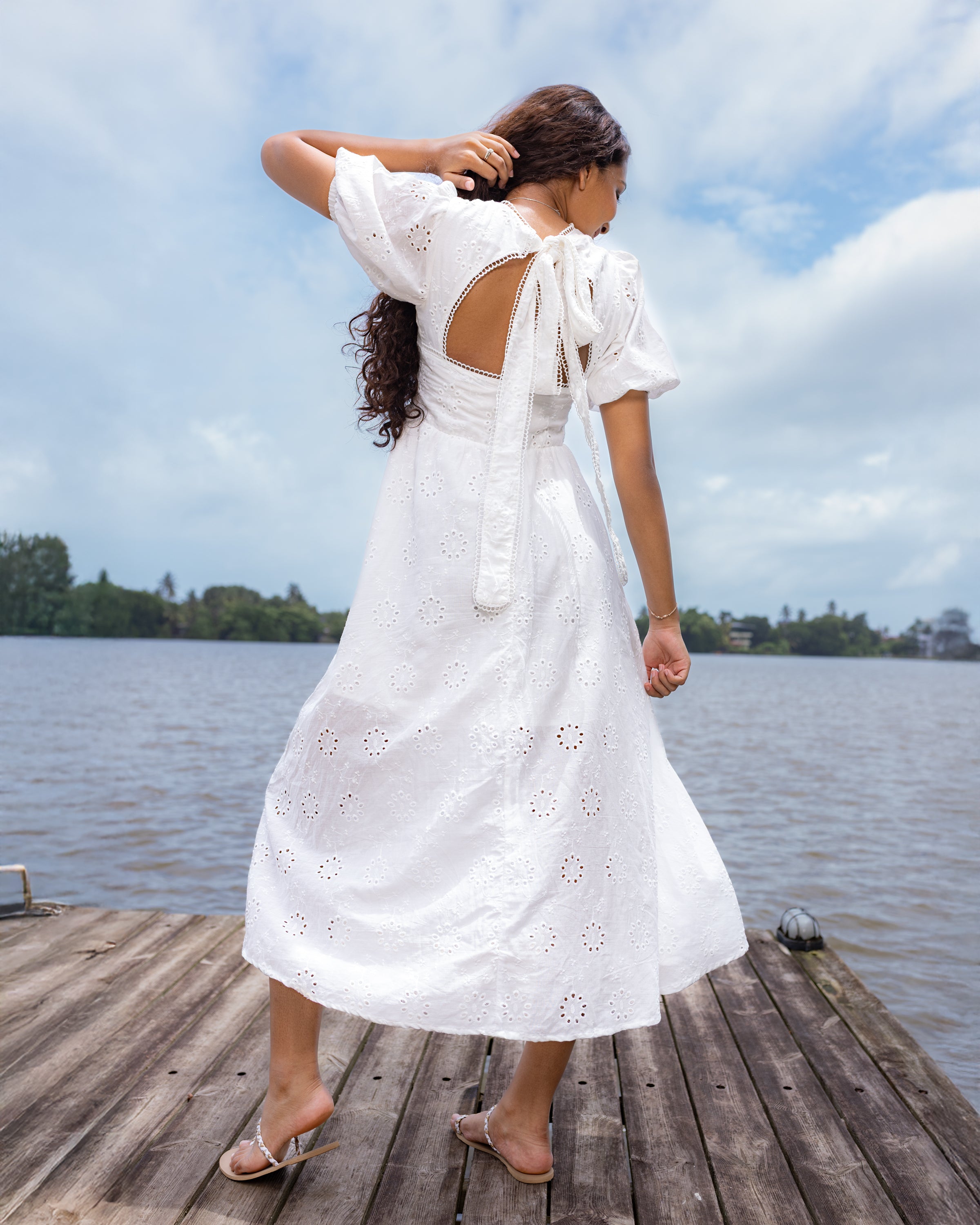 Sri Lanka Full White Long Frock Embroidered White Dress New CLARA CLOTHING Sri Lanka Full White Long Frock Embroidered White Dress New CLARA CLOTHING