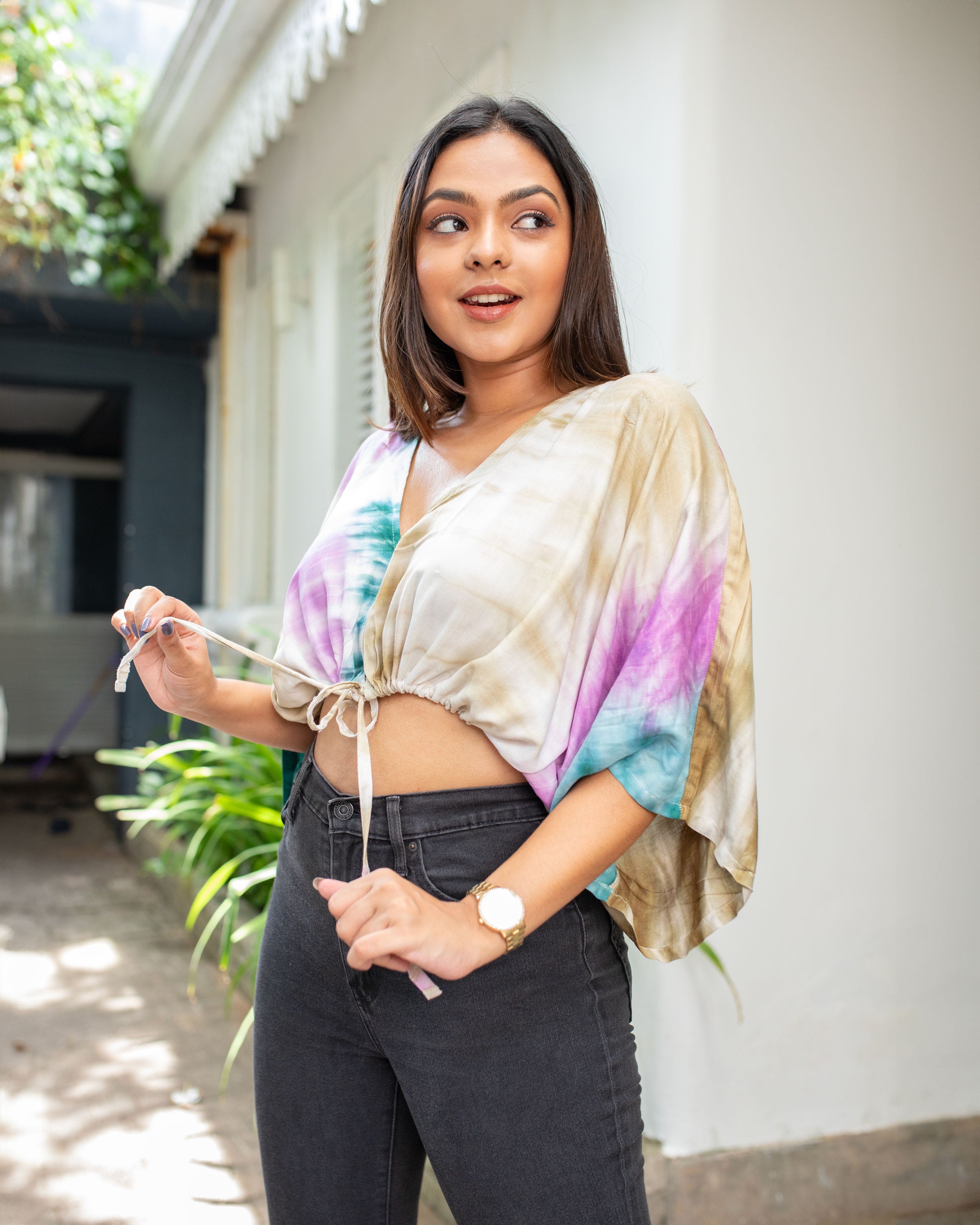 Yara Kaftan Cropped Top -Multicolor