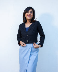 Zara Cropped Blazer -Black