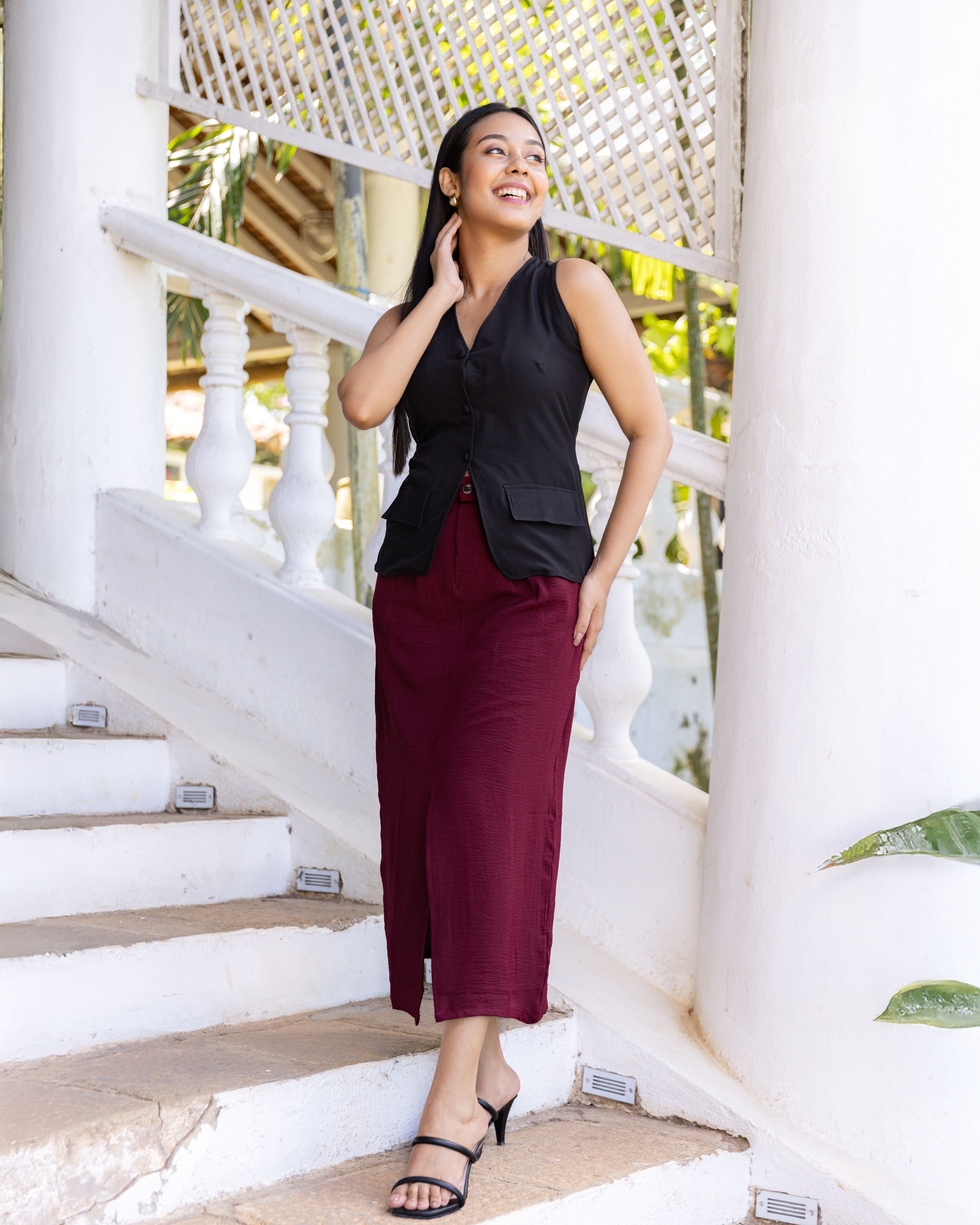 Hazel Workwear Top - Black