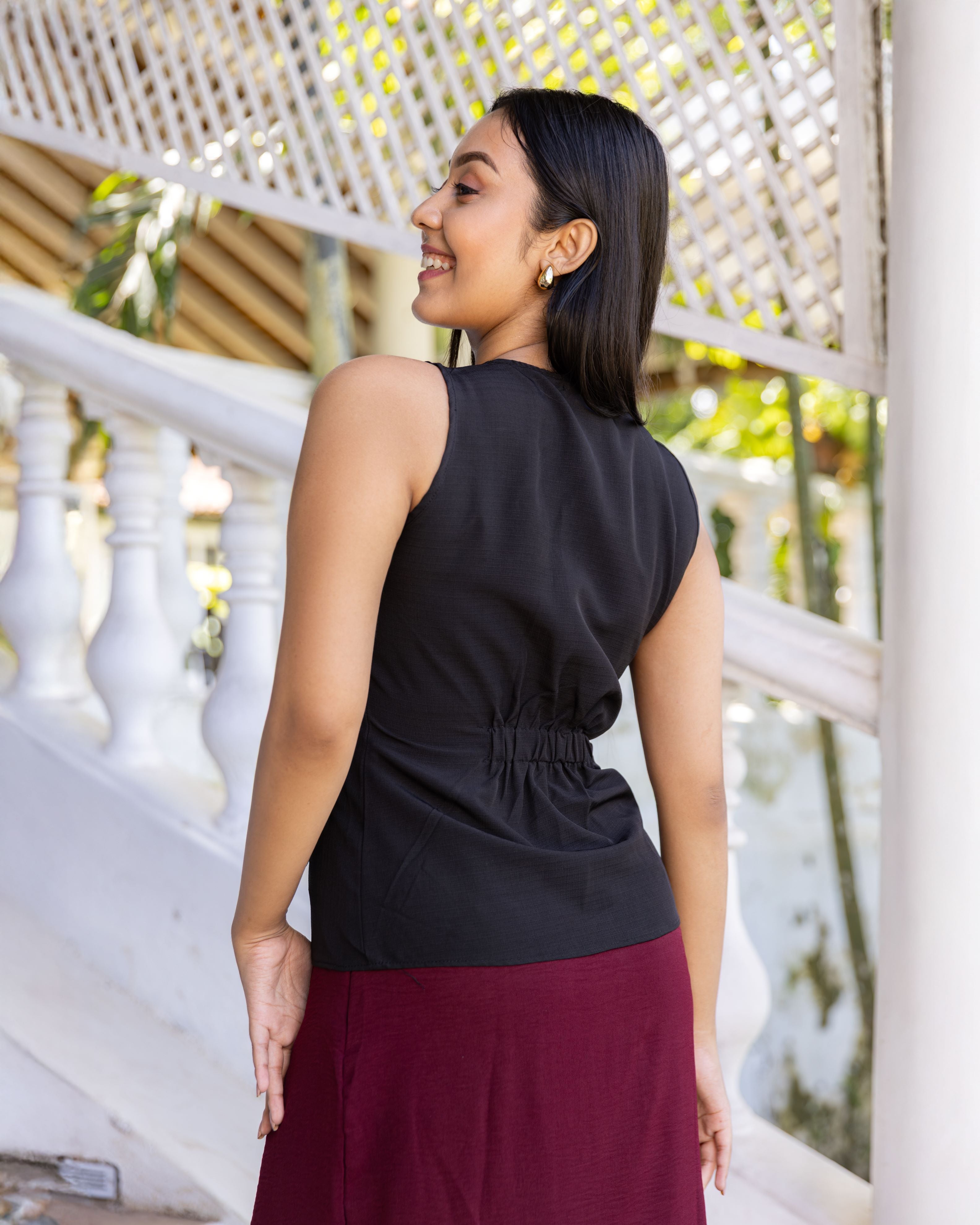 Hazel Workwear Top - Black