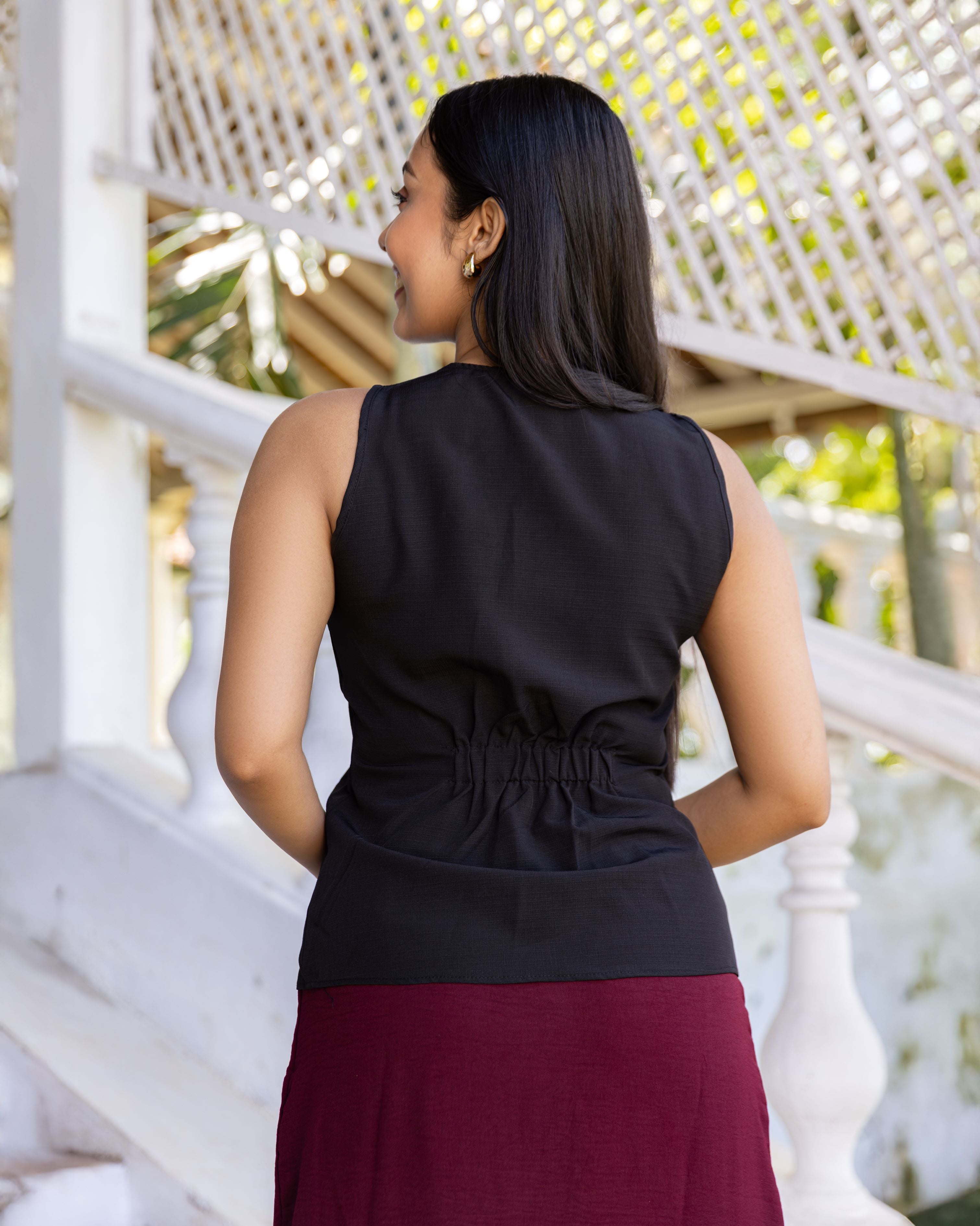 Hazel Workwear Top - Black