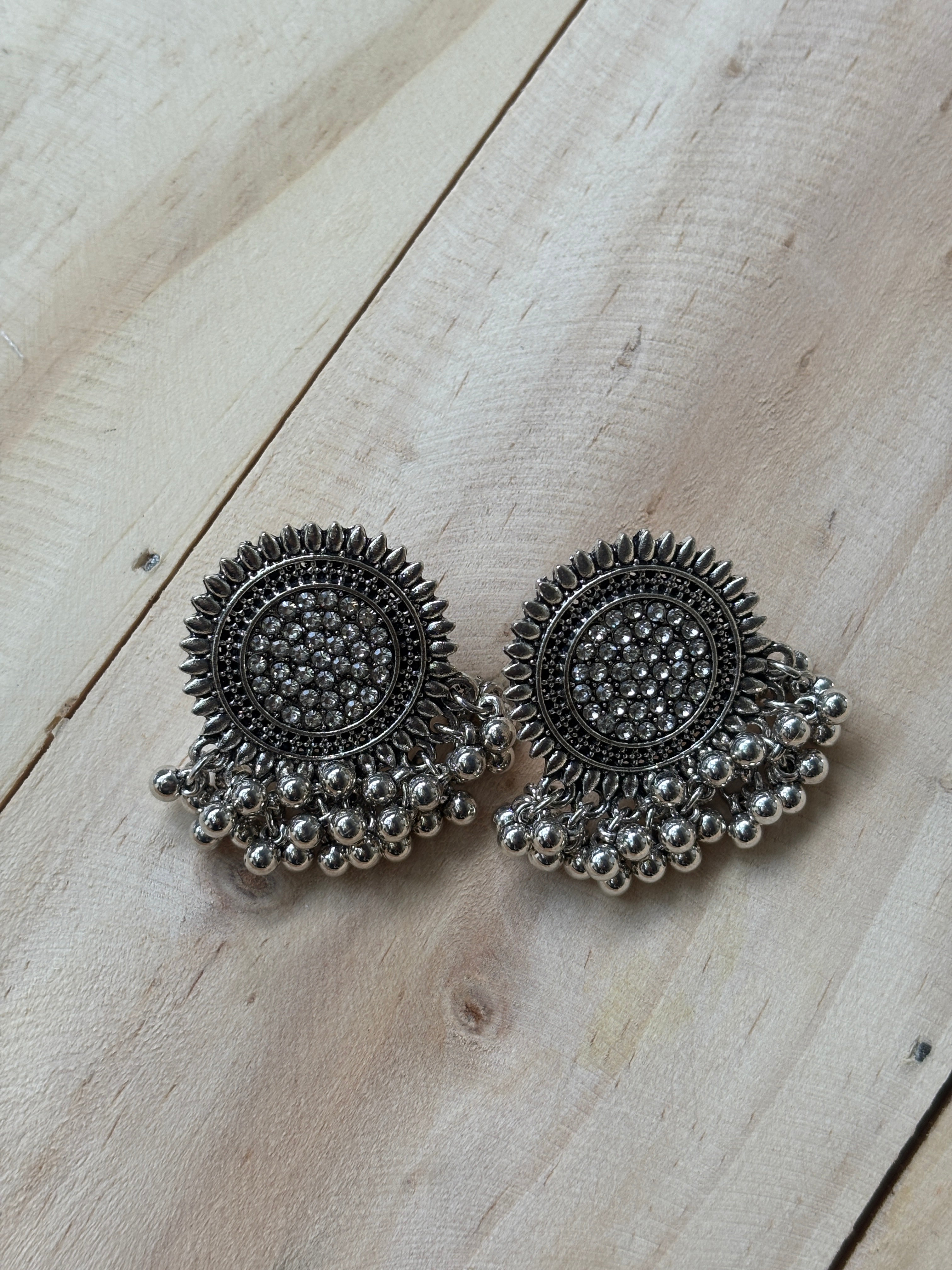 Carved Sunflower Earrings