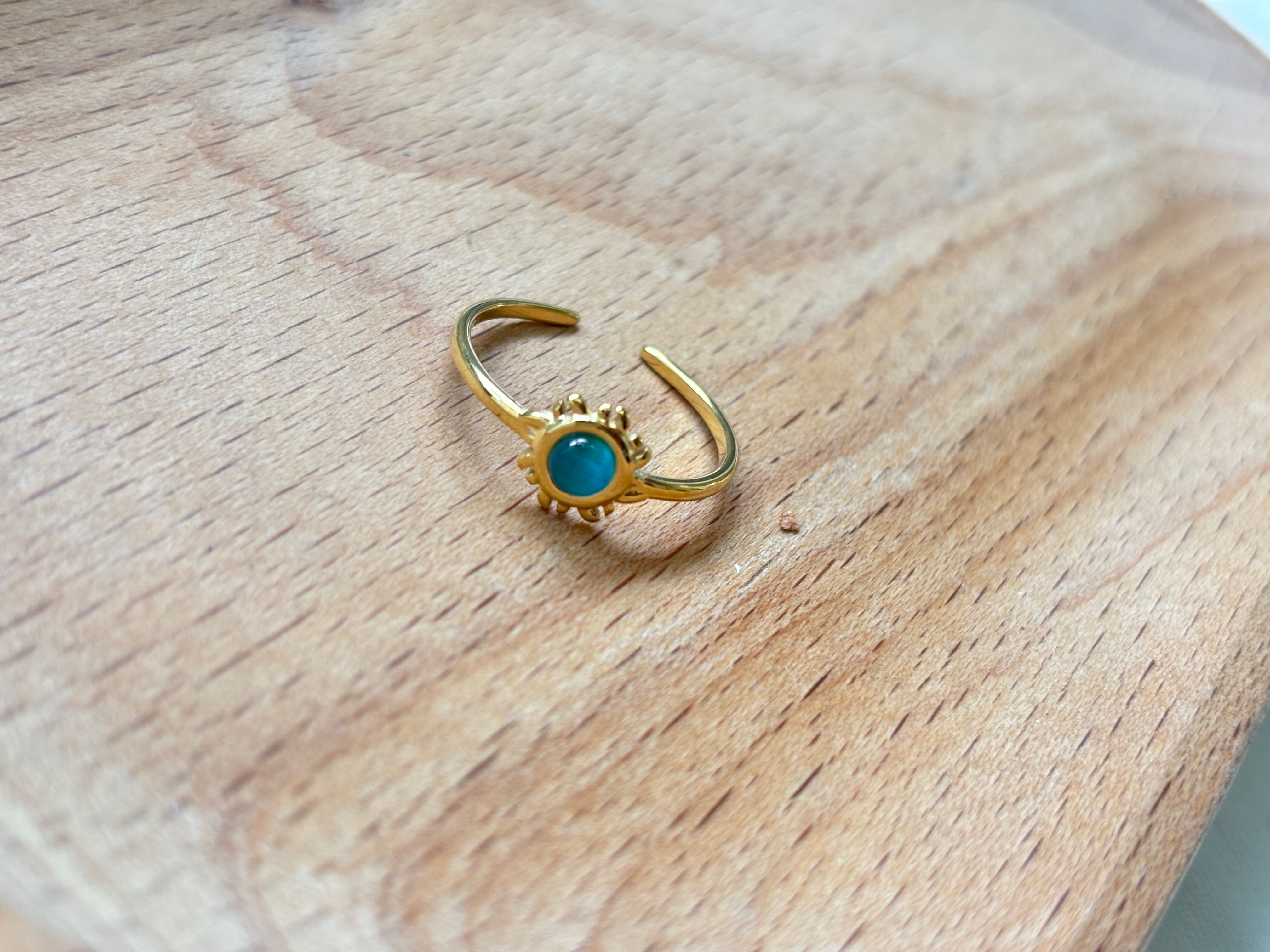 Sun & Cat Eye Open Ring