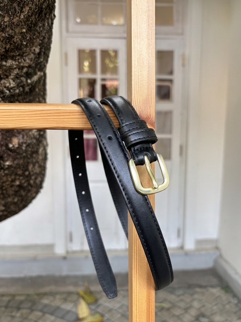 1.8cm Retro PU Belt Black