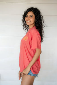 Look at the Stars Oversize Tee Peach Red- Unisex