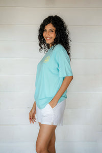 Chase Happiness Oversize Tee Aqua Baby - Unisex