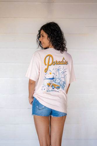 Paradise Mindset Oversize Tee Light Pink- Unisex