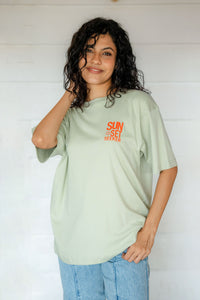 Sunset Seeker Oversize Tee Fern Green- Unisex