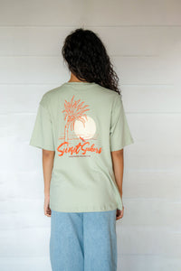 Sunset Seeker Oversize Tee White- Unisex