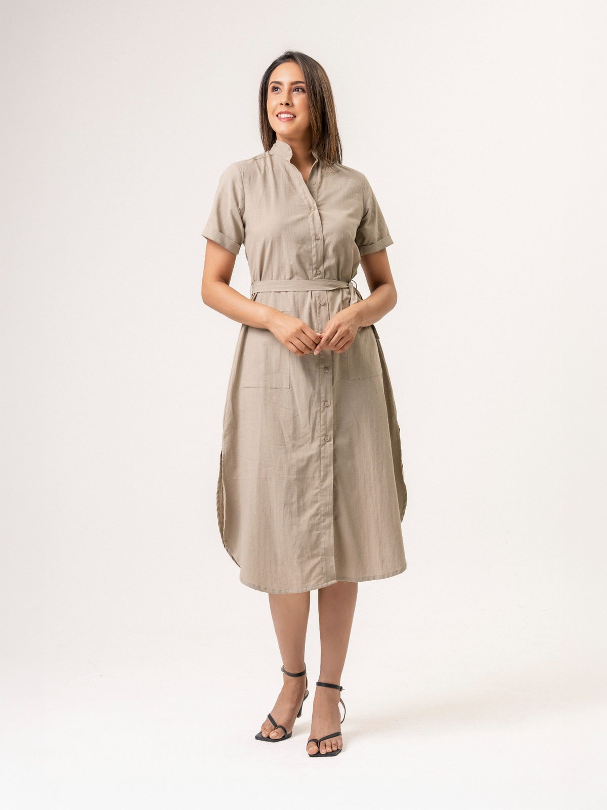 Hey Daisy Cotton Button Down Midi dress - Sage