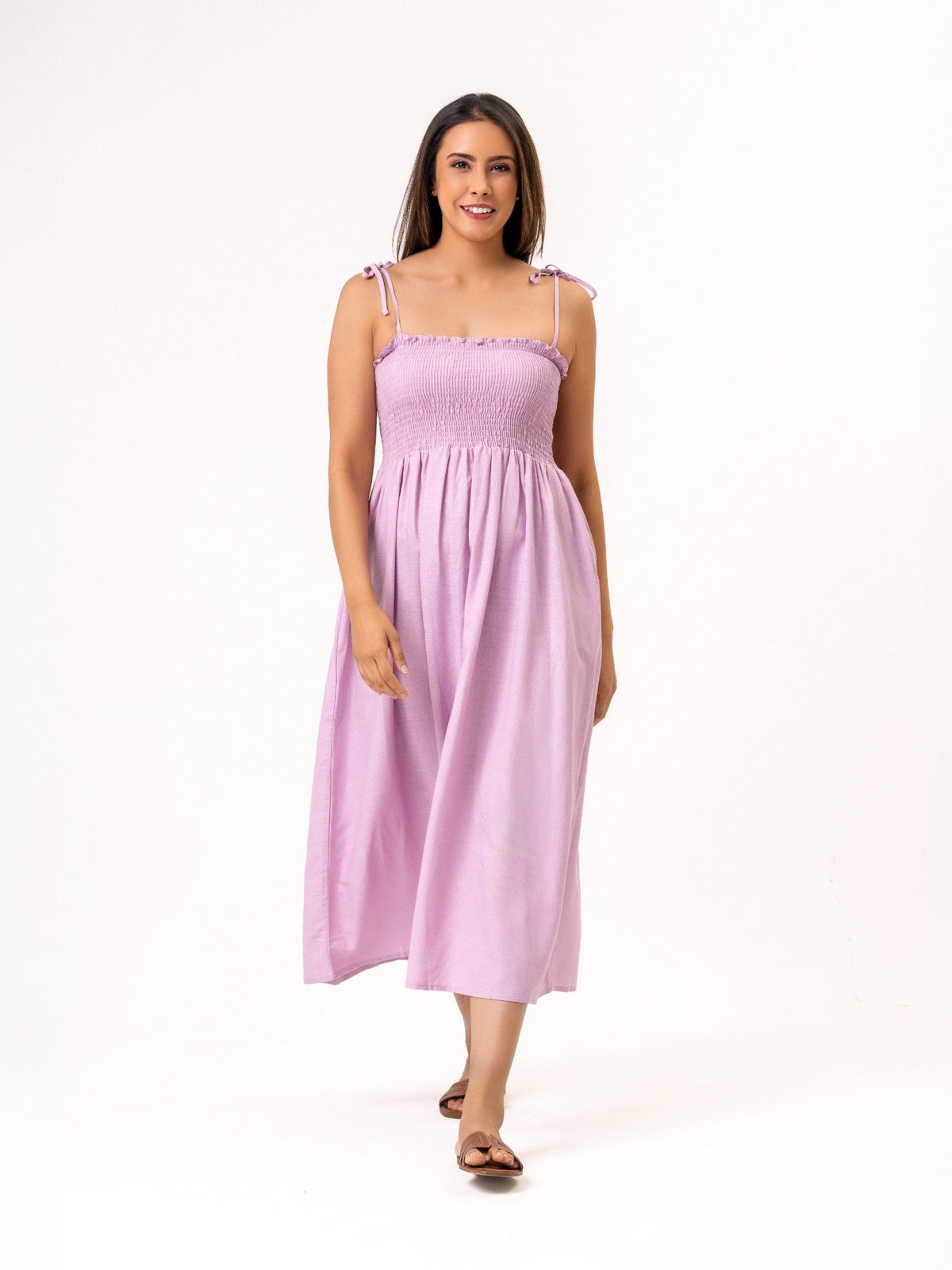 Gloria Smoked midi dress - Lavender