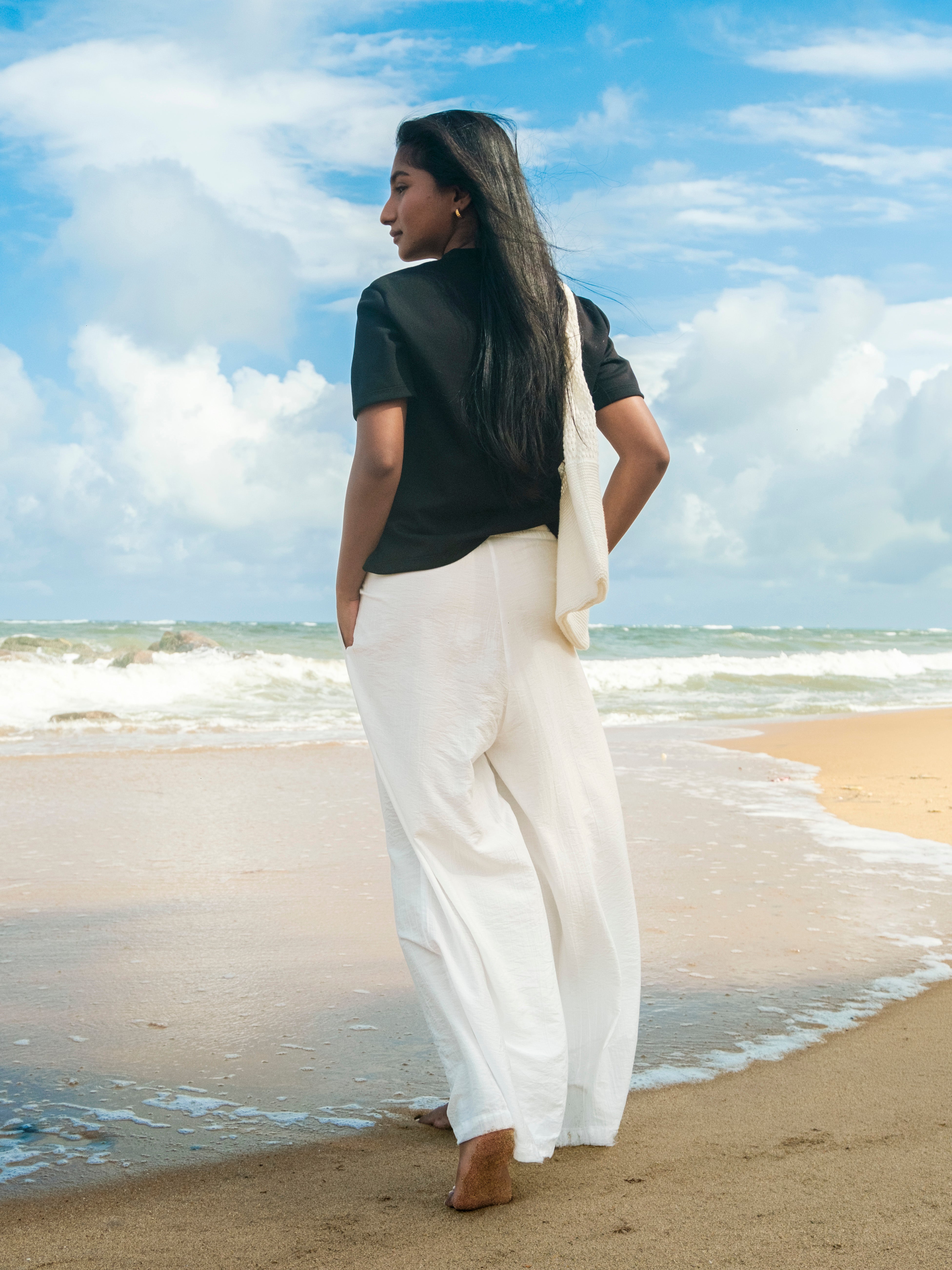 Arohi Wide Leg Pant- White