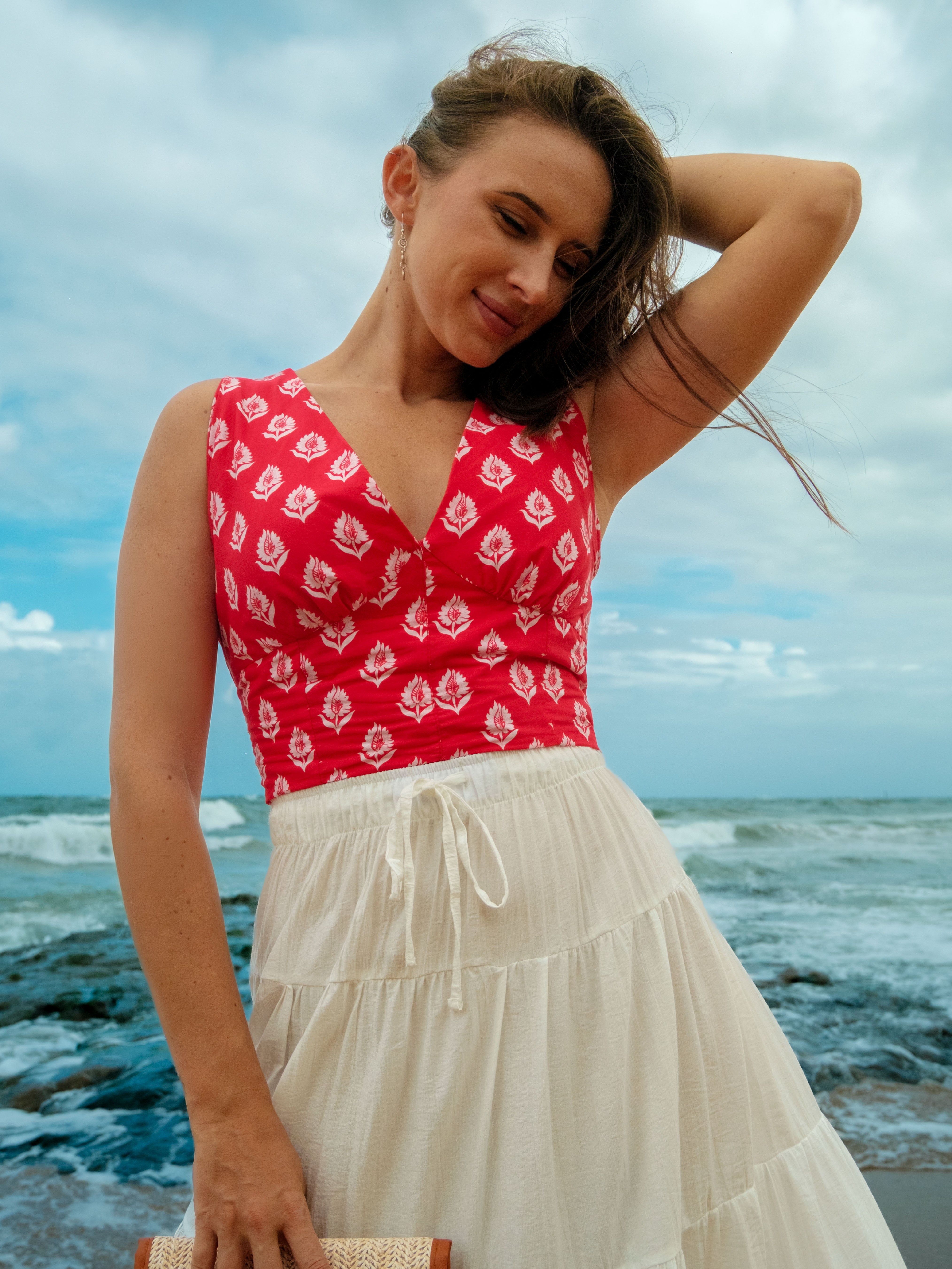 JC 257 Top Red printed
