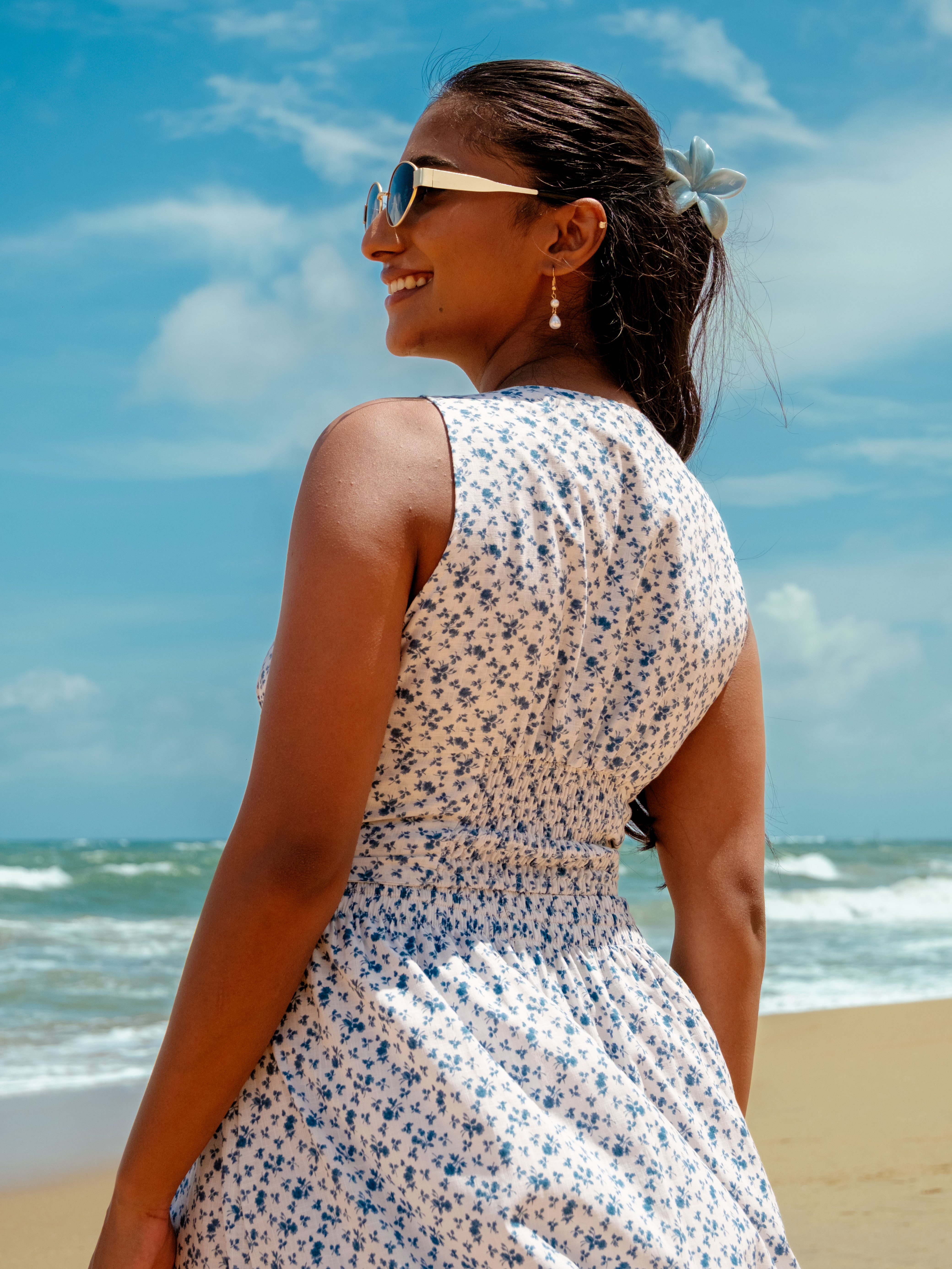 JC 257 Top Blue and white printed