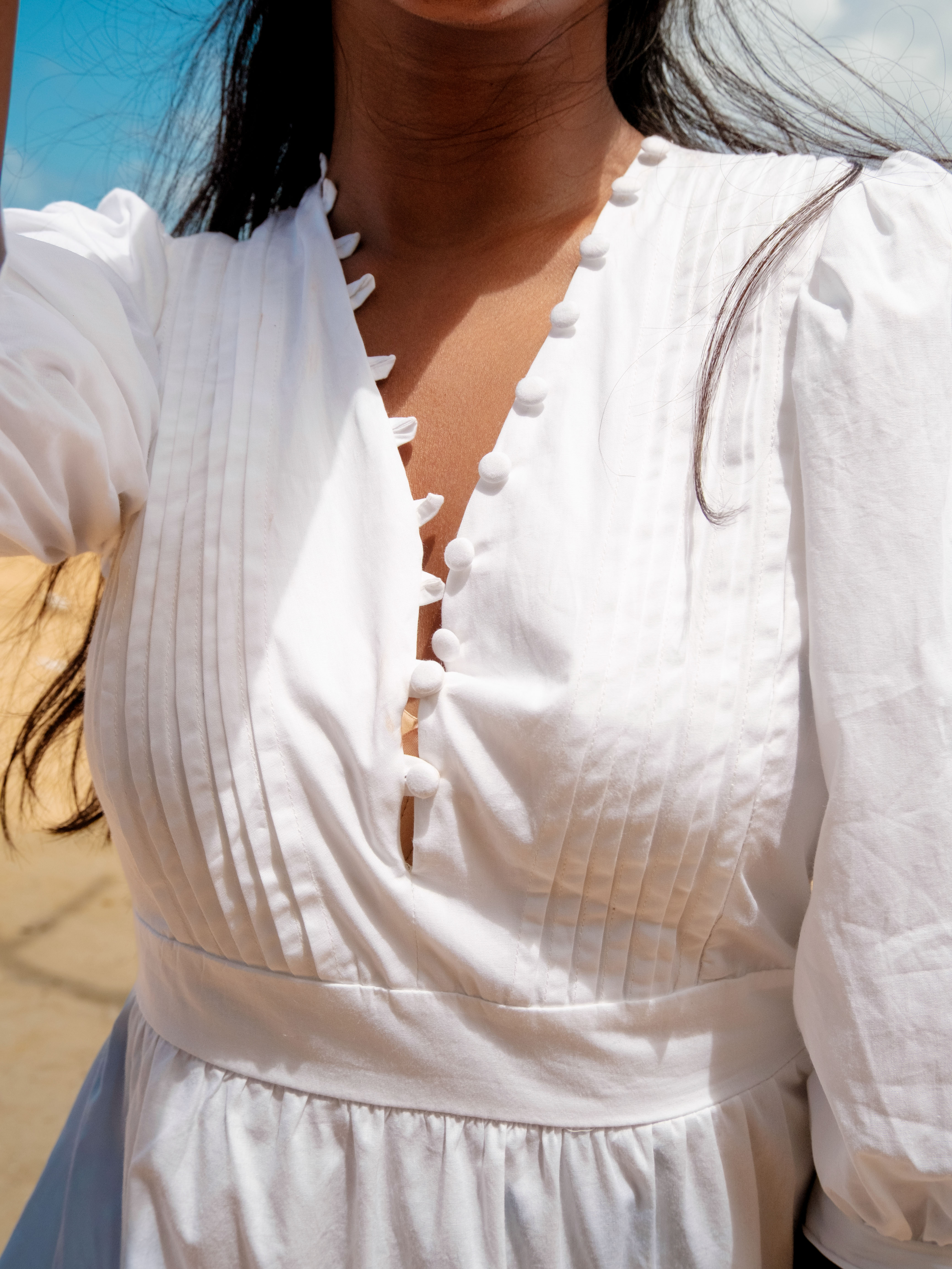 Camille Pintuk Detail Mini Dress- White