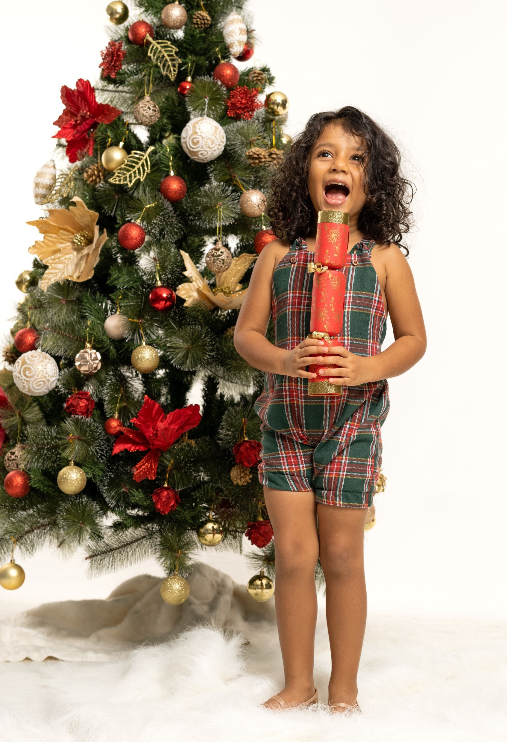 Plaid Christmas Romper for Kids
