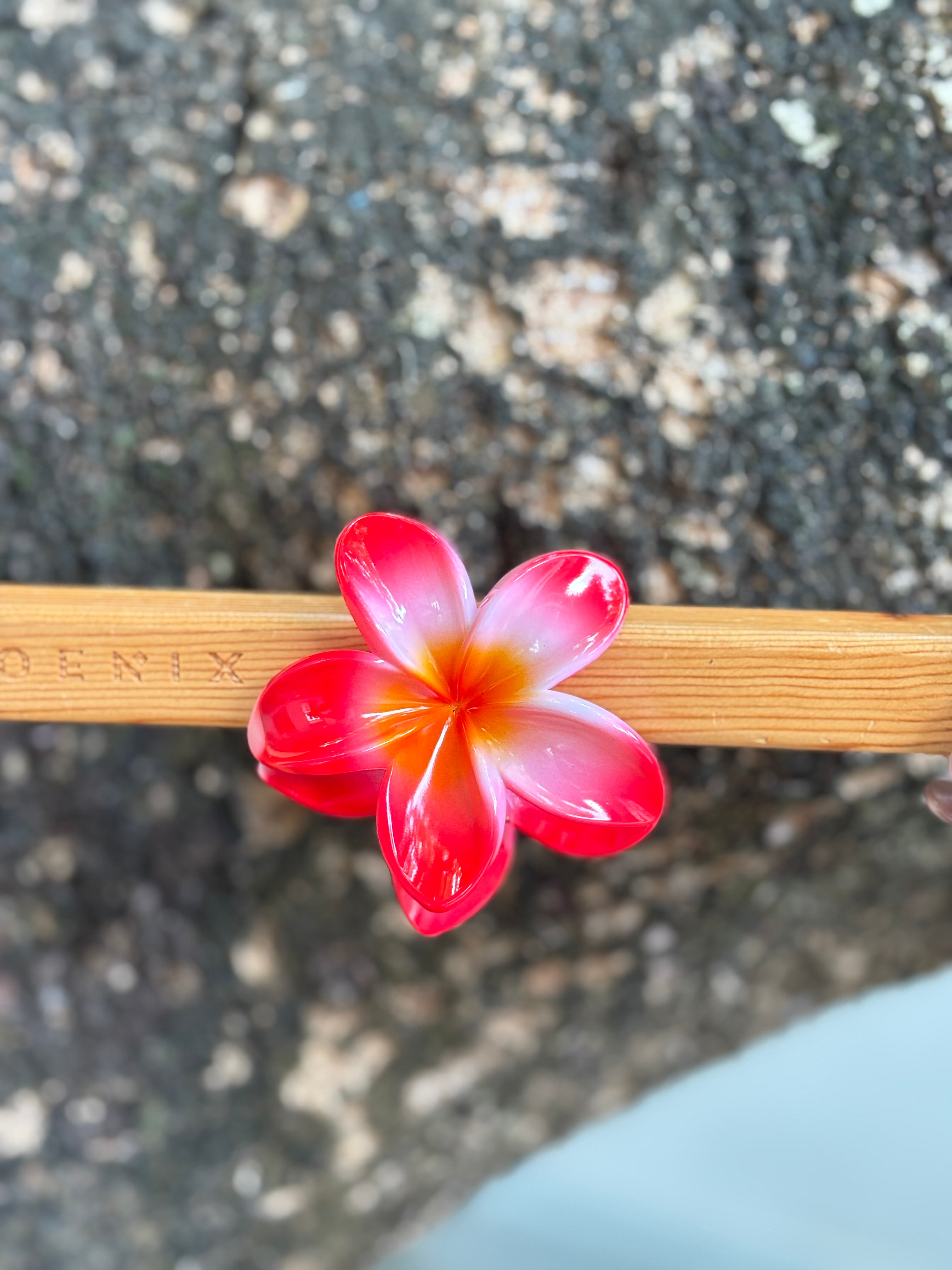 Hibiscus Flower Hair Clip red