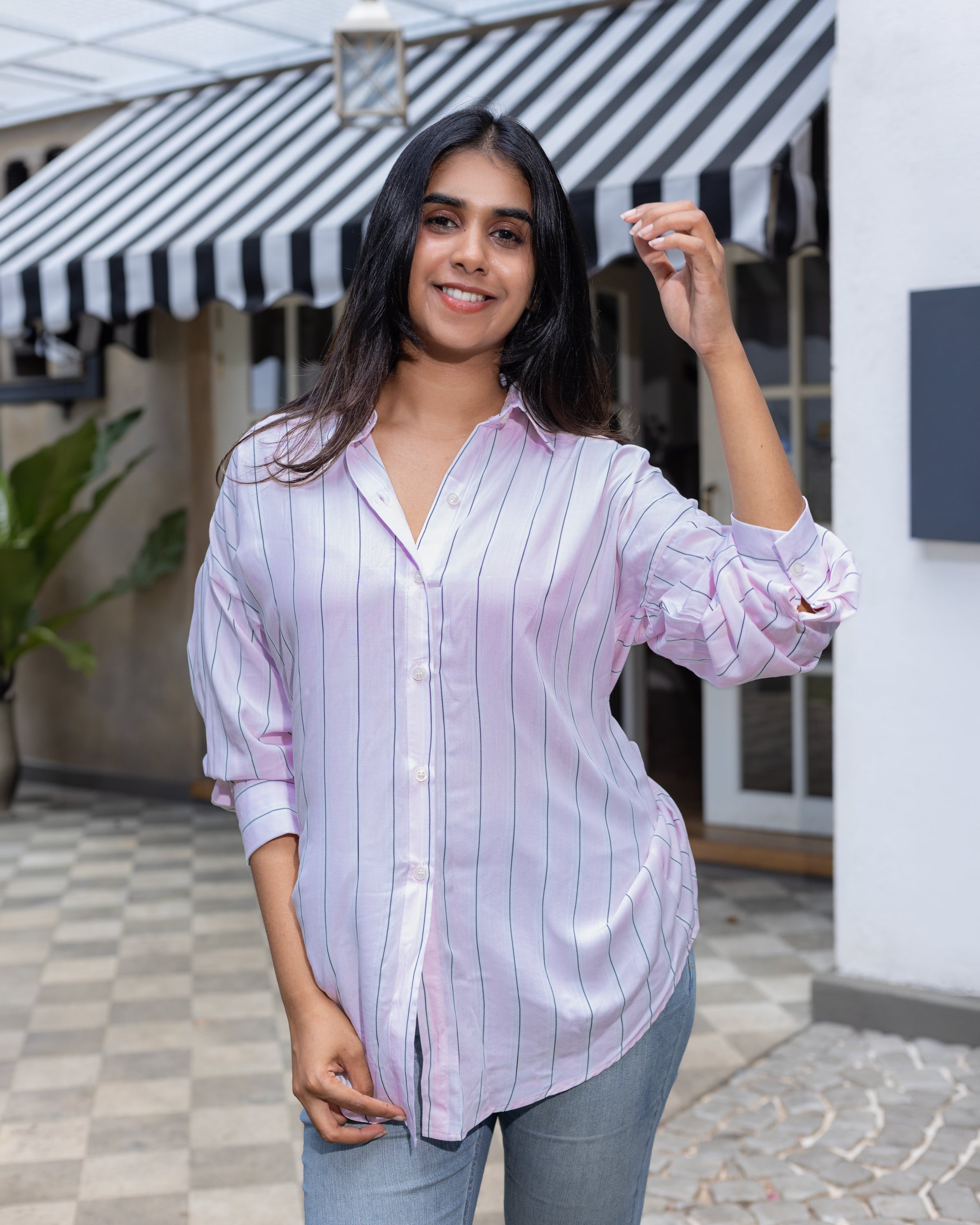 Tiffany Drop Shoulder Shirt - Stripe