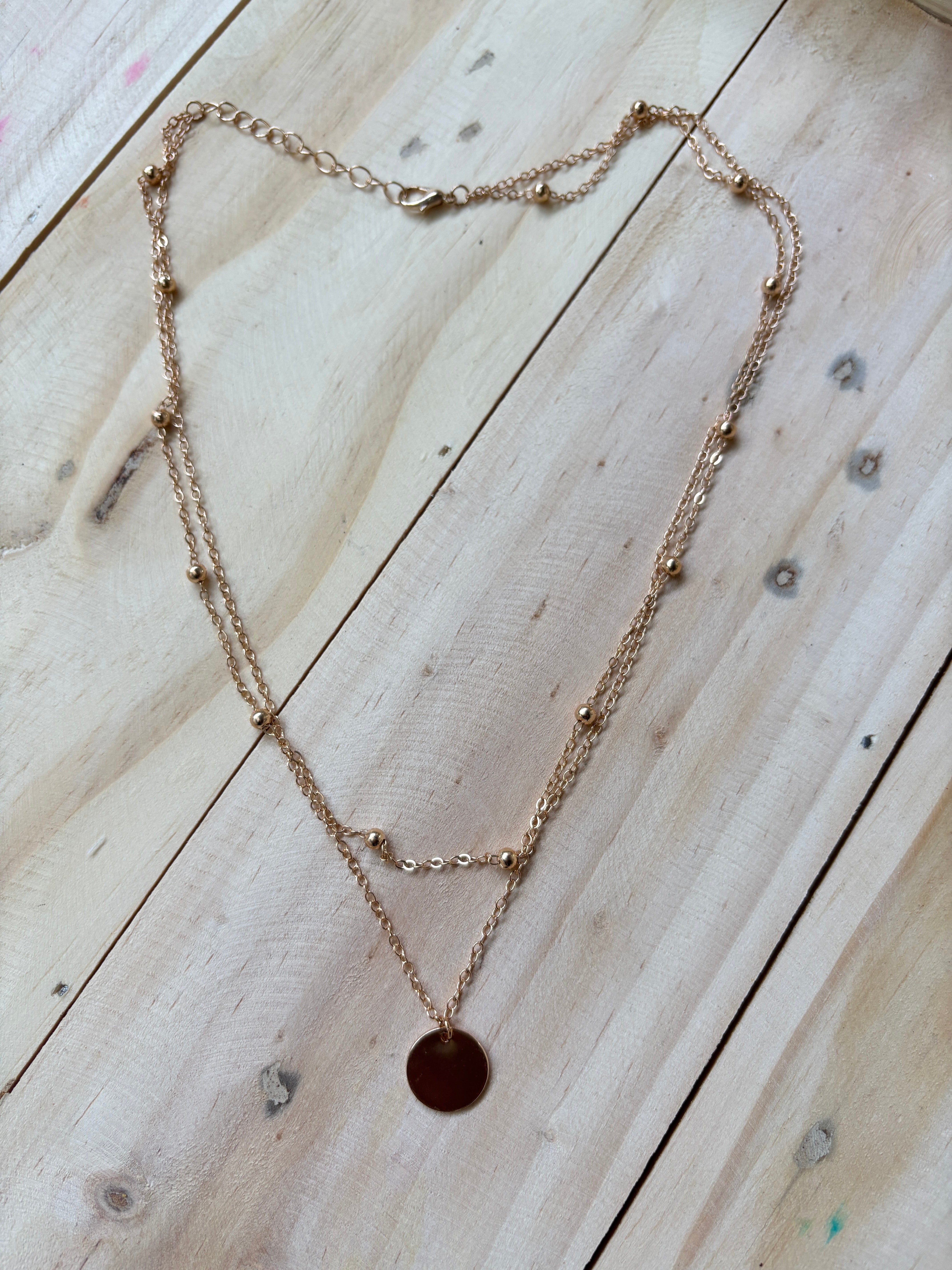 Double Layer Geometric Necklace