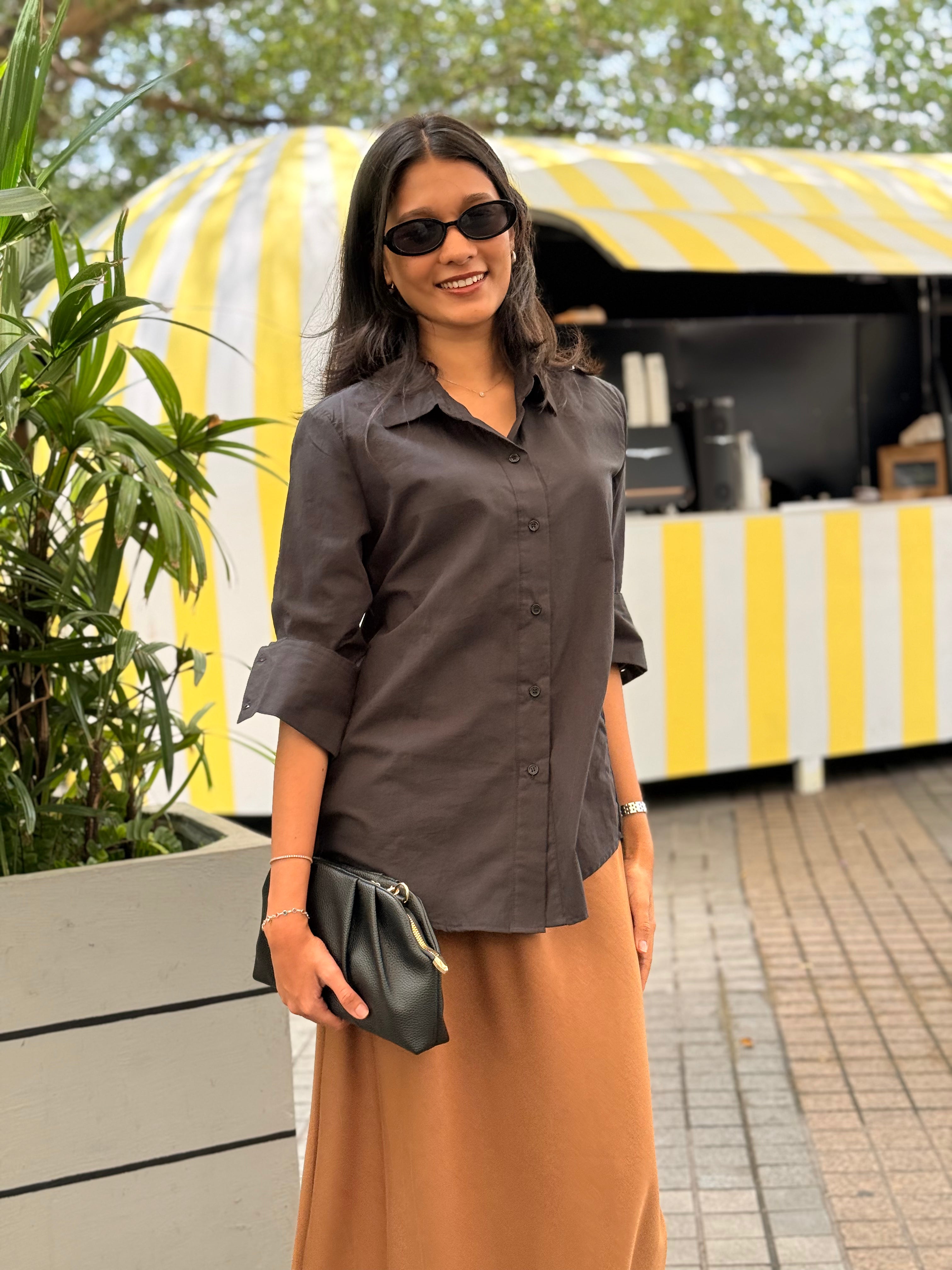 Dedunu Oversized Cotton Shirt - Black
