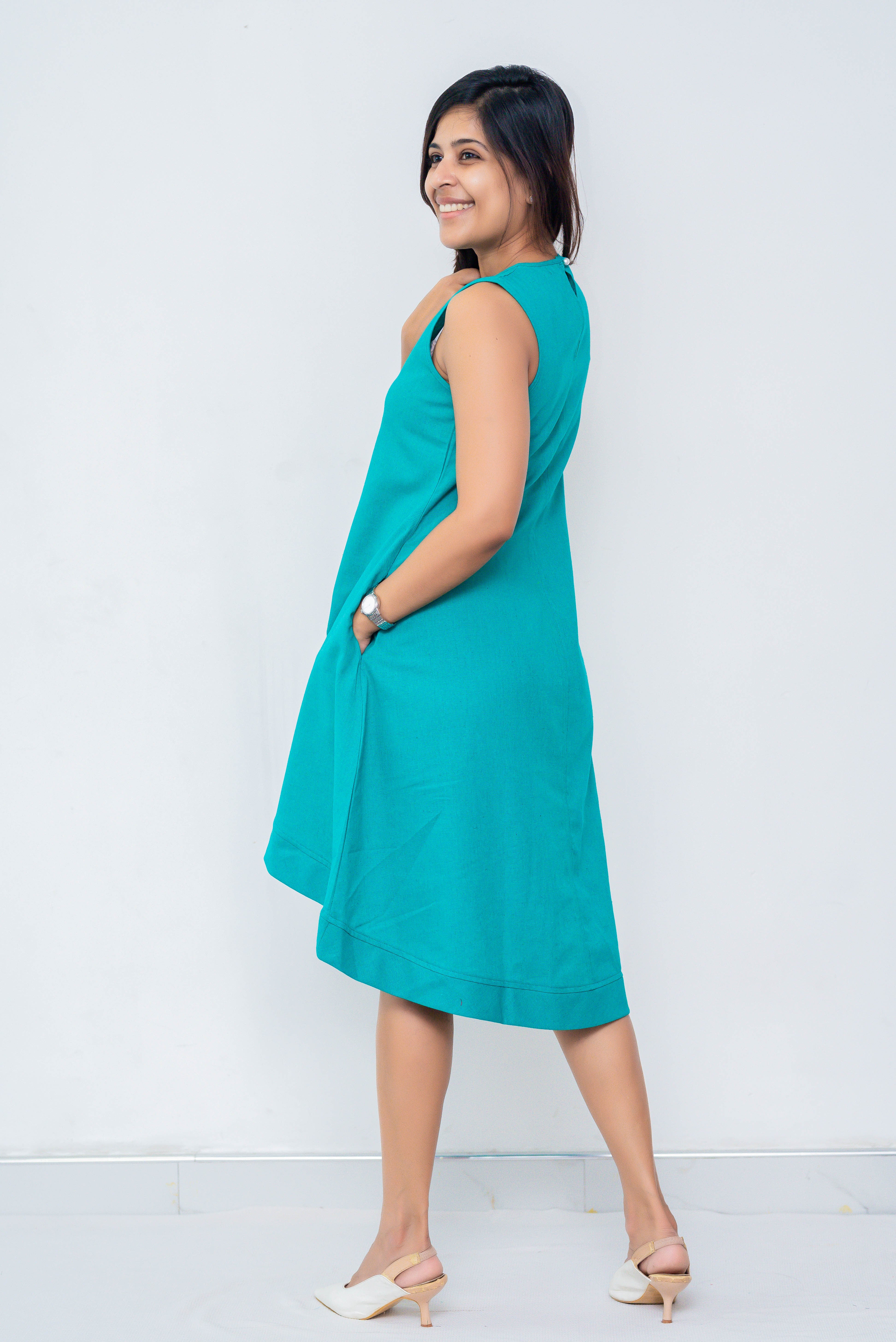 Cosy Aqua Shift Dress