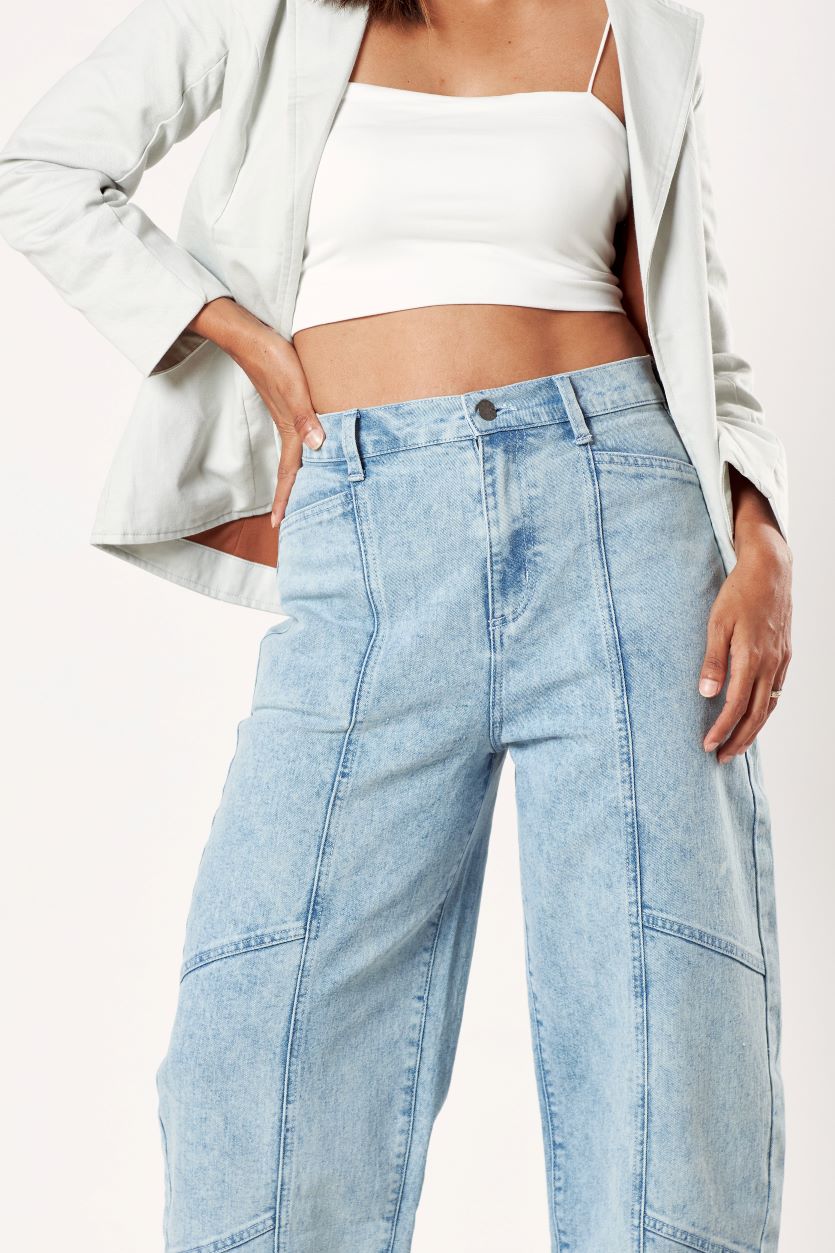 Cityscape High Rise Tapered Jeans- Light Acid Wash