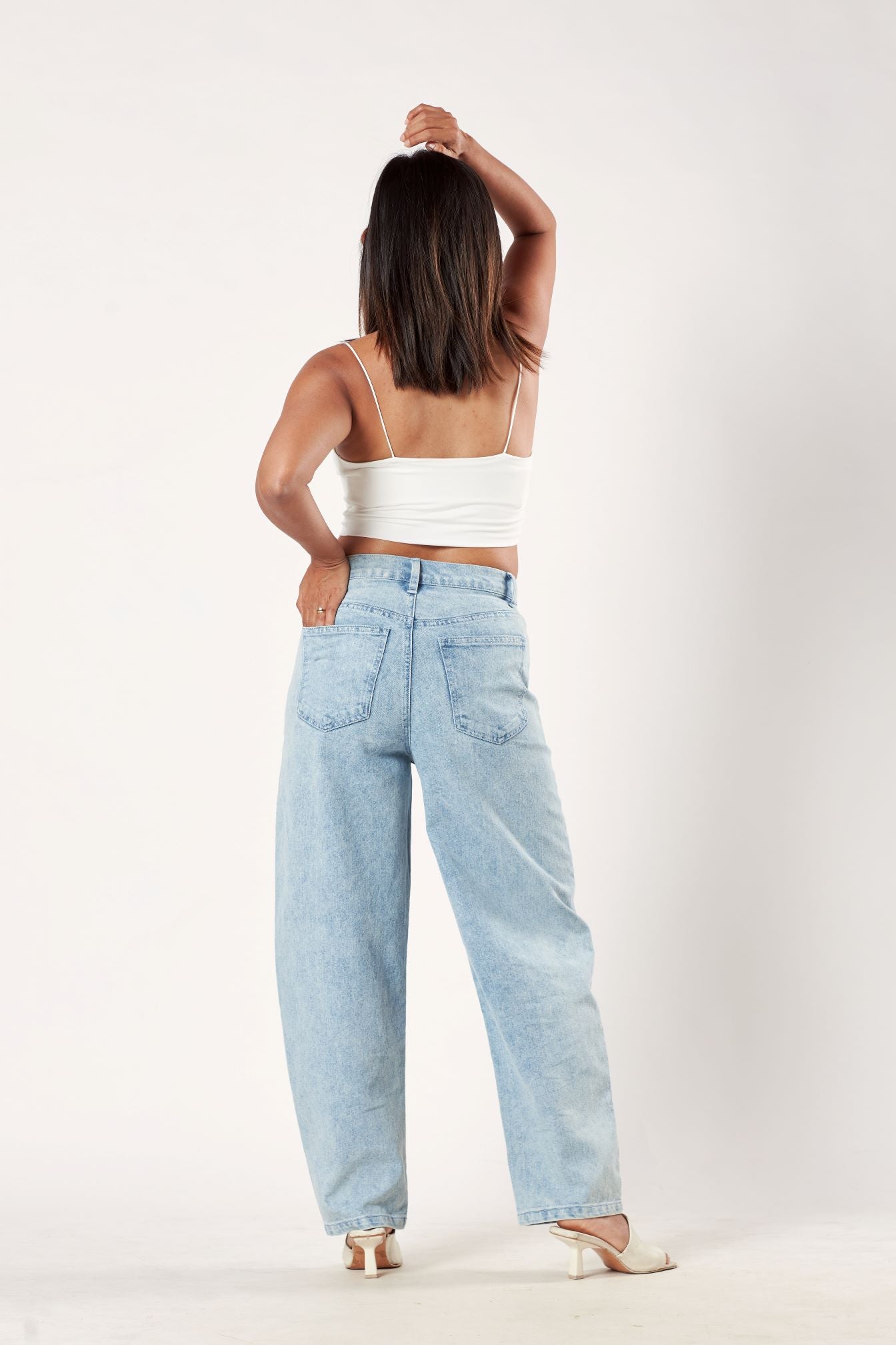 Cityscape High Rise Tapered Jeans- Light Acid Wash