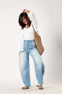 A Jean Come True: Mid Rise Horseshoe Jean Light Wash