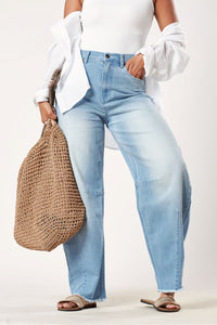 A Jean Come True: Mid Rise Horseshoe Jean Light Wash