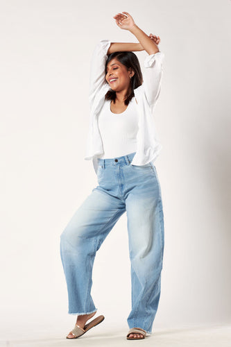 A Jean Come True: Mid Rise Horseshoe Jean Light Wash