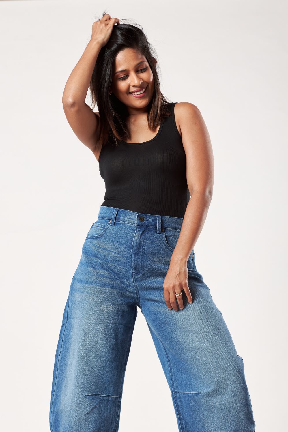 A Jean Come True: Mid Rise Horseshoe Jean Dark Wash