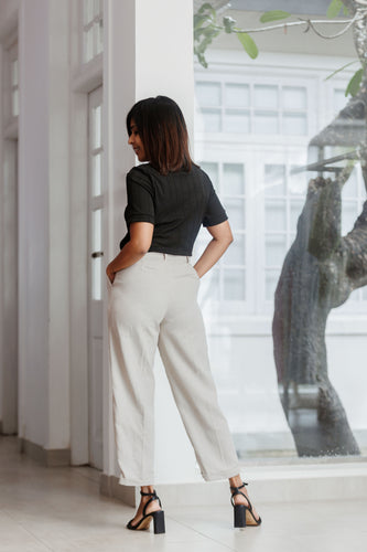 Kai Knitted Buttondown Top - Black