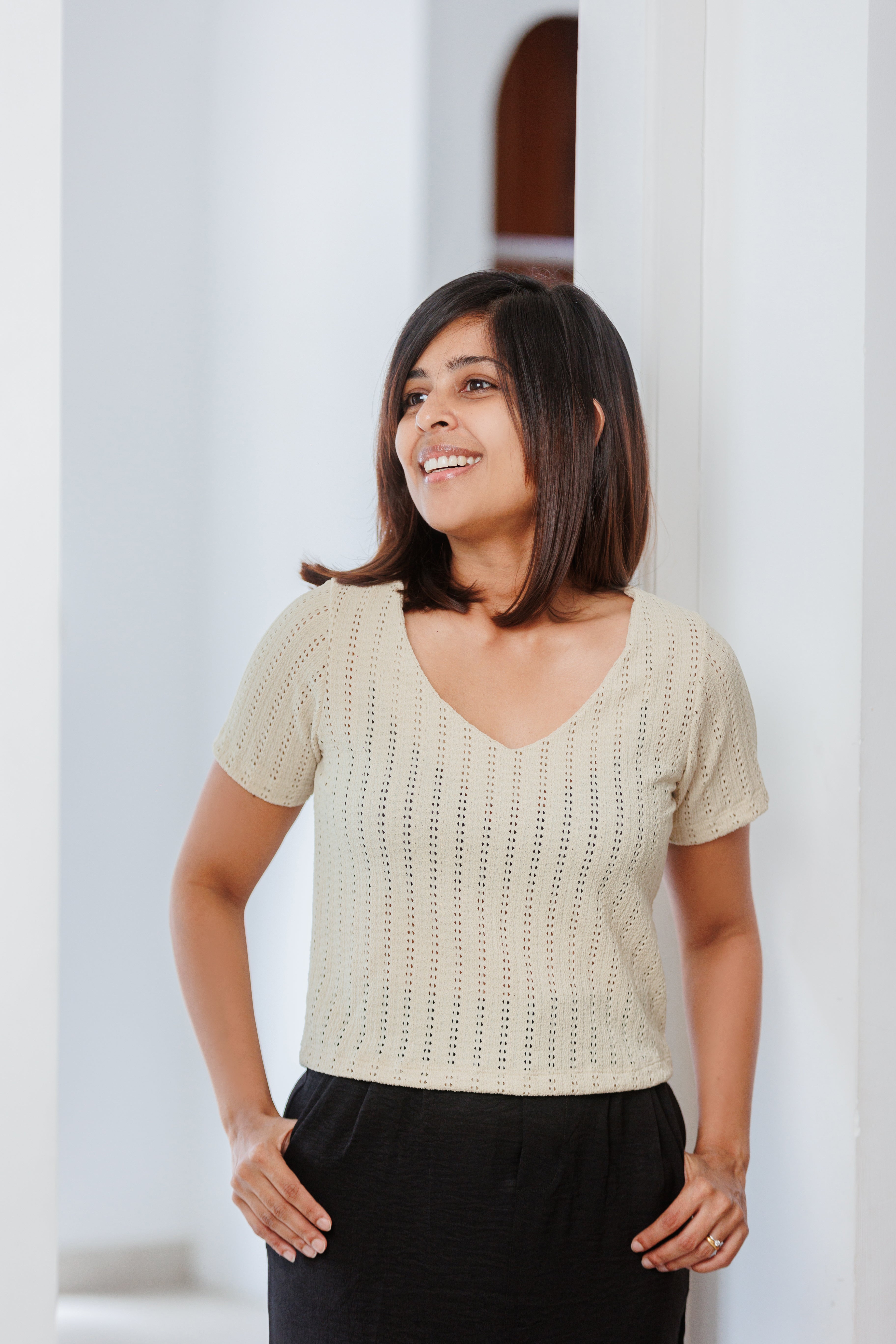 Ethal Knitted Cutlon Top - Champaign