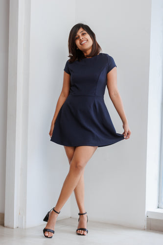 Adalyn Knitted Mini Dress - Blue
