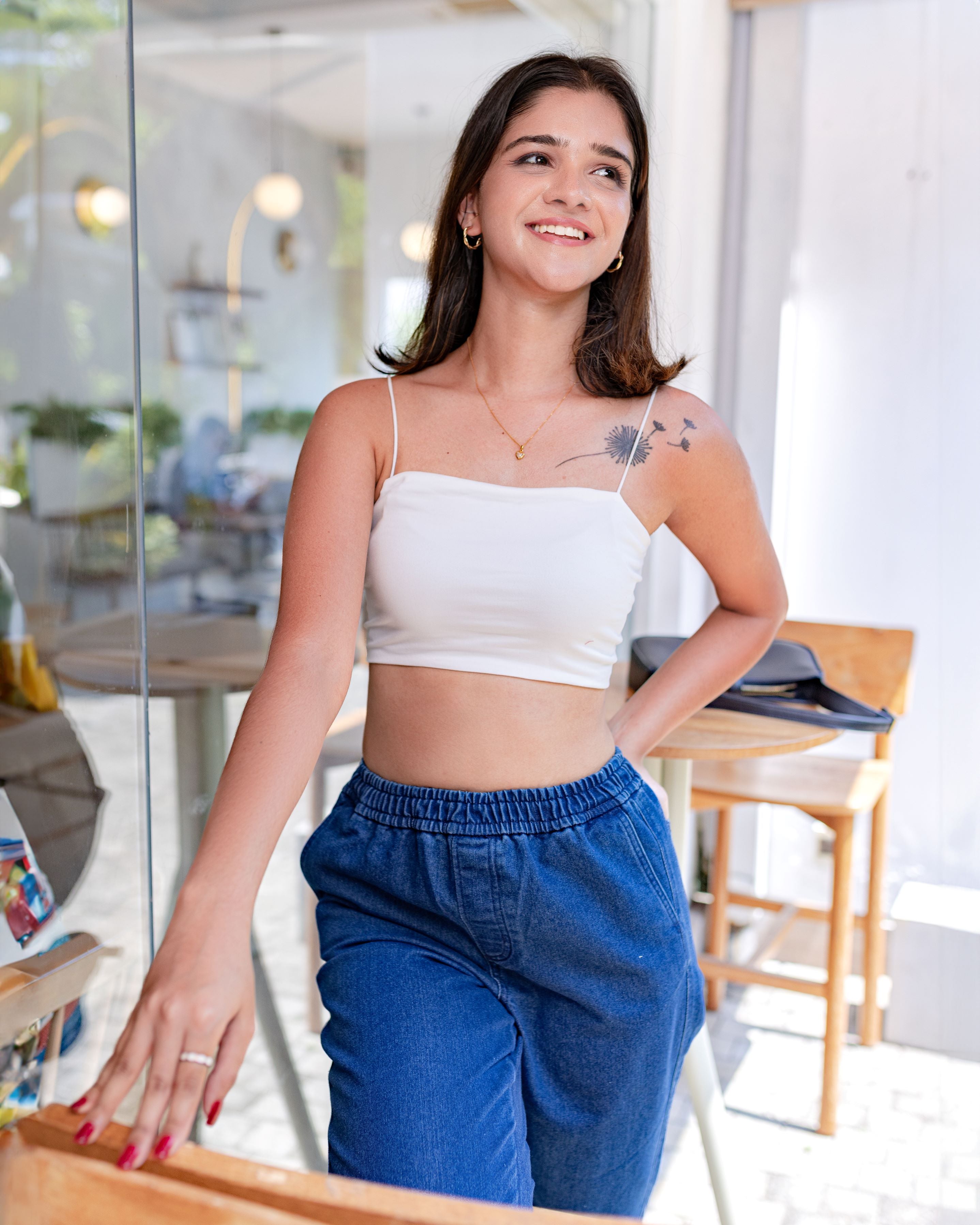 Zara cami crop top - White