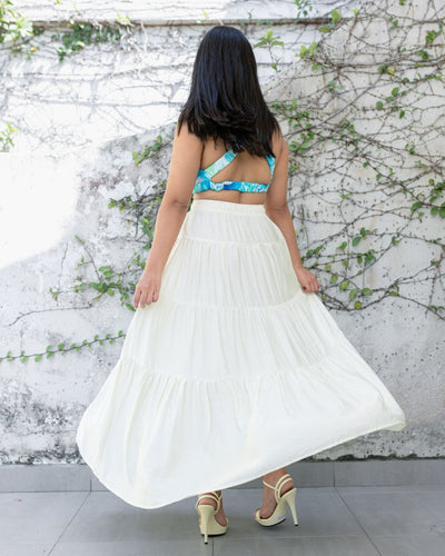 Shyla Layered Maxi Skirt - Off White