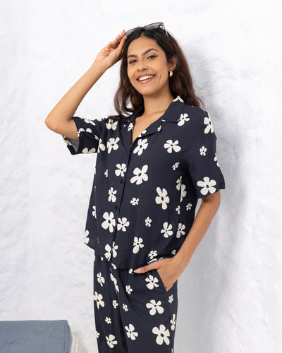 Stacy Floral Shirt - White Printed