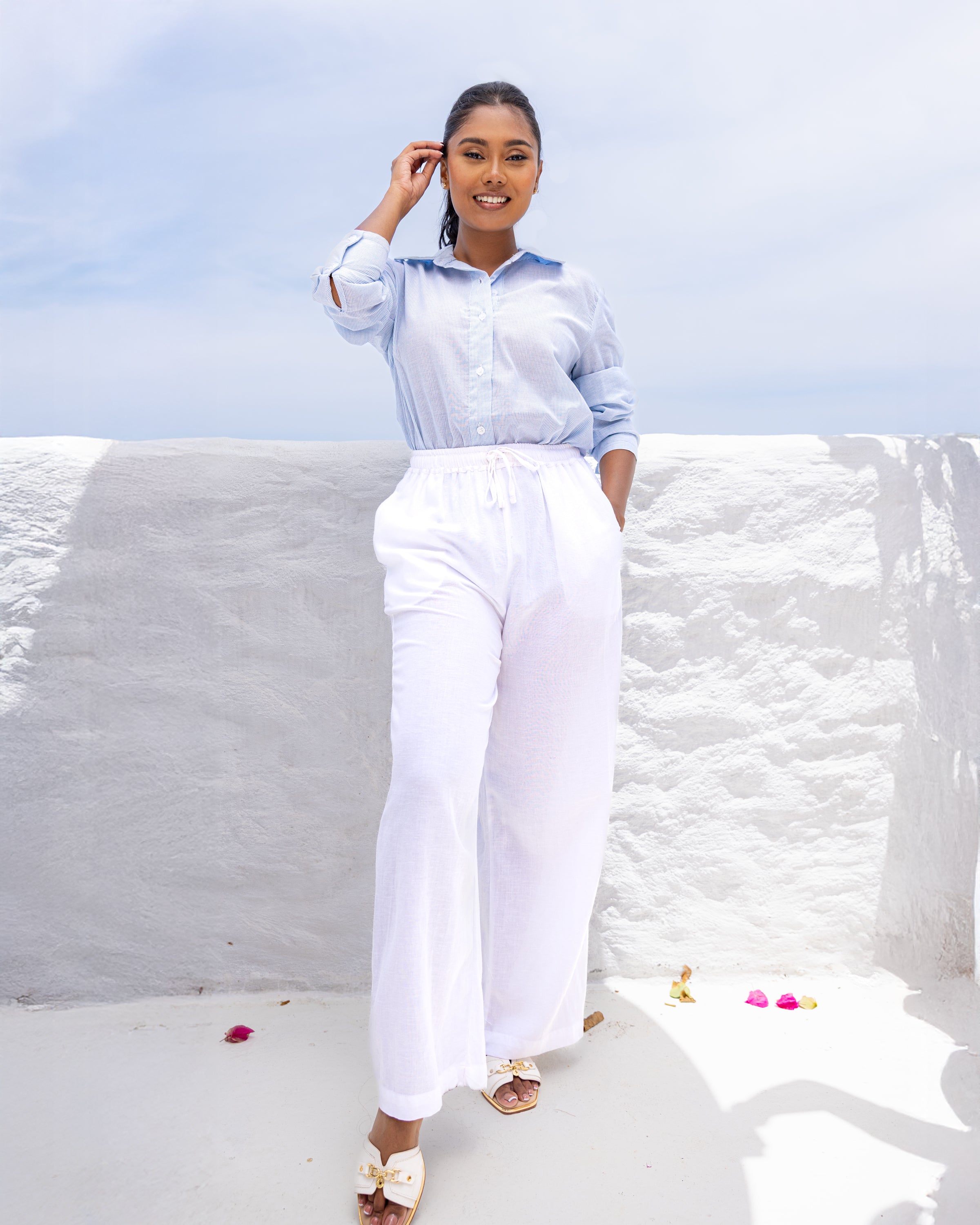 Mila Oversized Cotton Shirt - Stripe