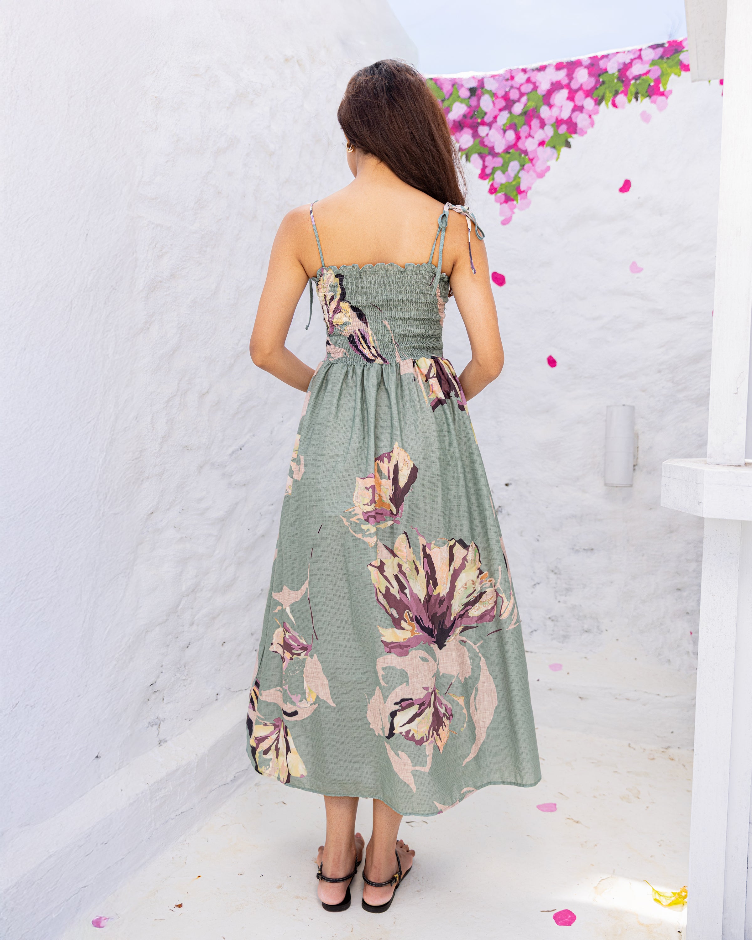 Gloria Smocked Midi Dress - Printed